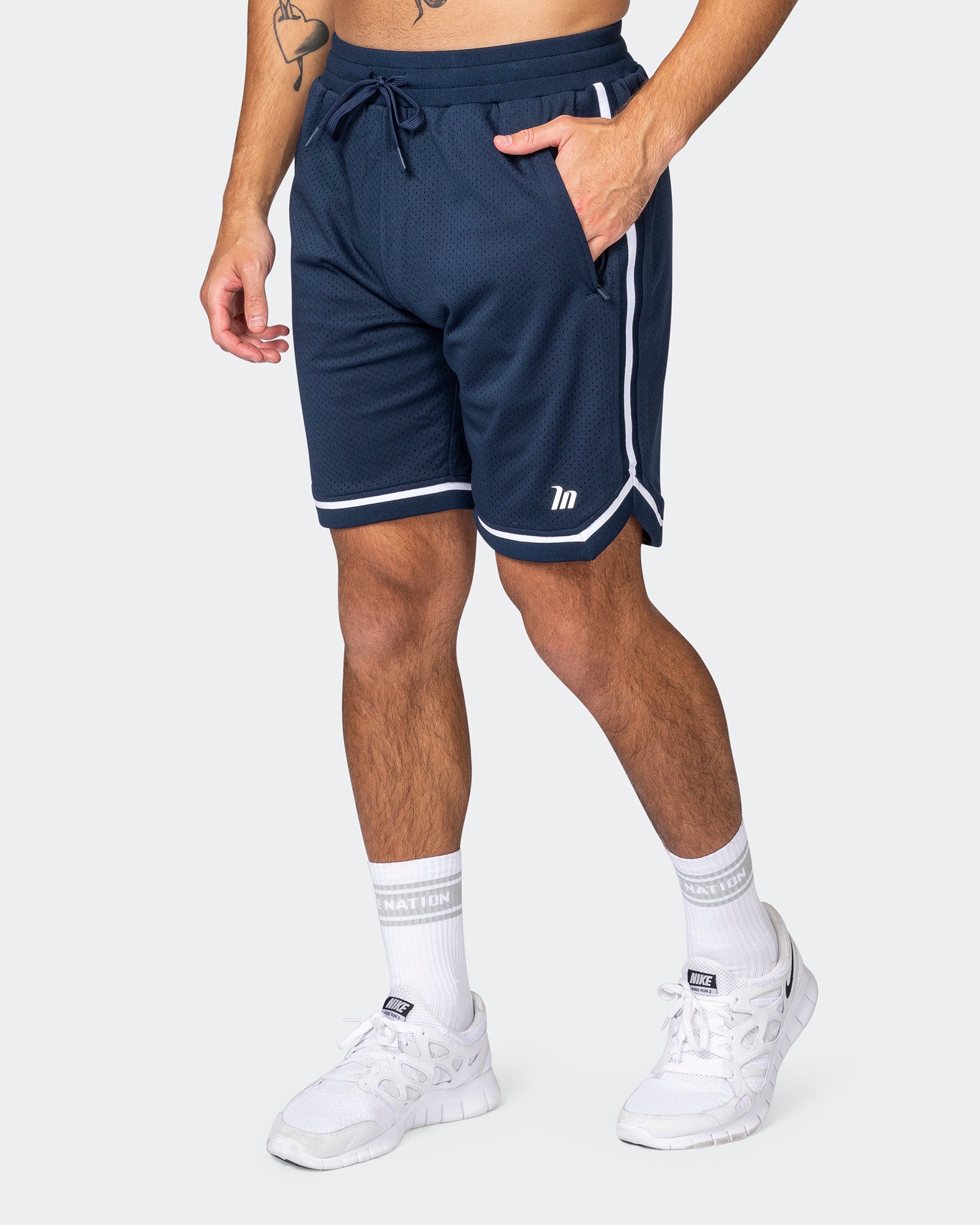 Navy hotsell basketball shorts