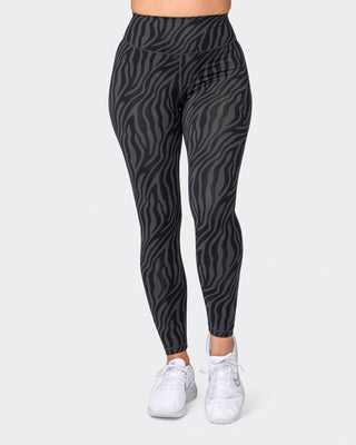 Signature Scrunch Ankle Length Leggings - Monochrome Zebra Print-Leggings-XXS-042374MCHZEBPR-XXS-MNAPPRL22764-2-Muscle Nation