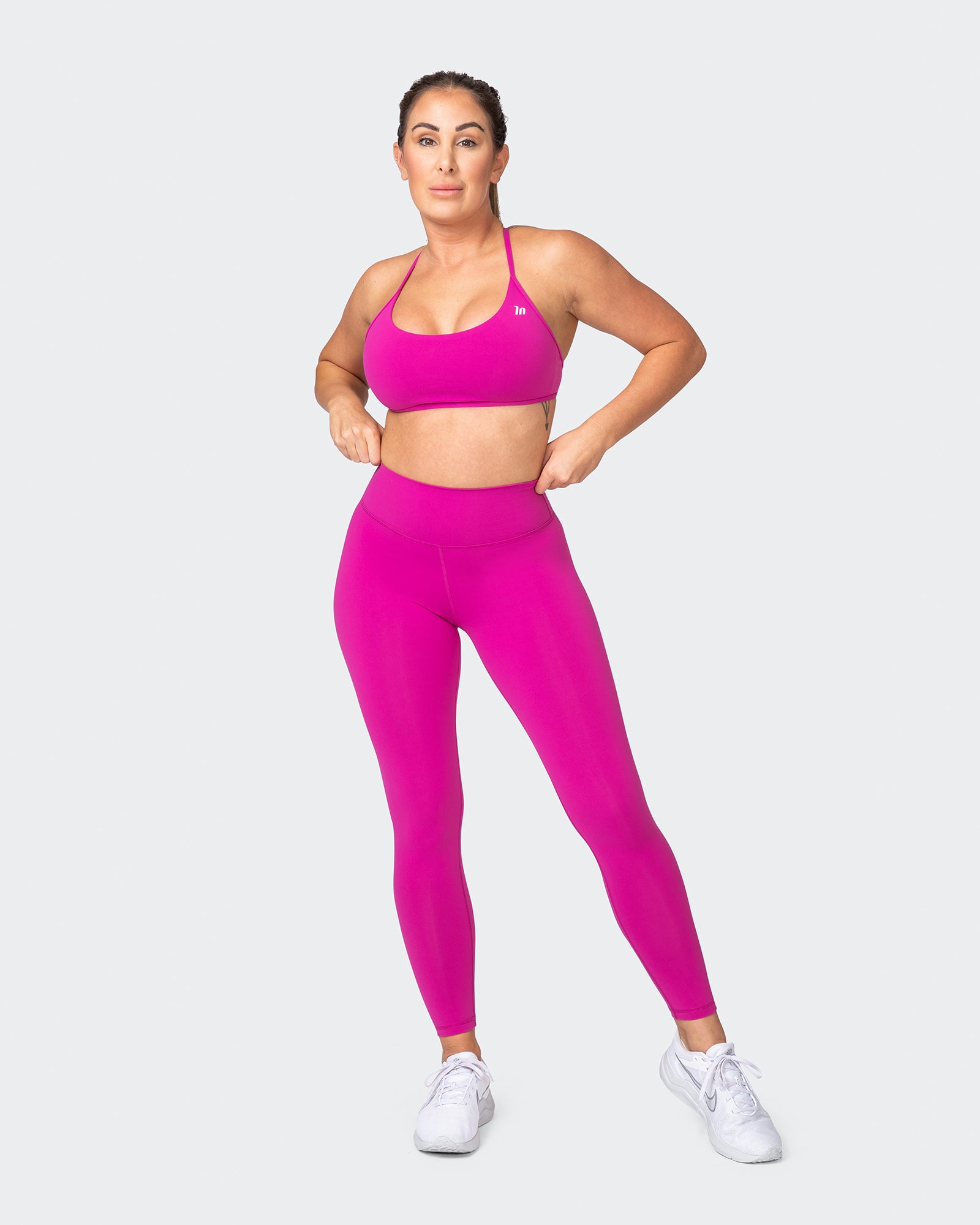 Signature Scrunch Ankle Length Leggings - Neon Grape