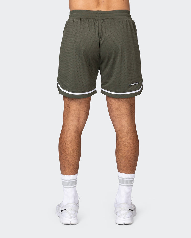 Mens 5" Basketball Shorts - Dark Khaki