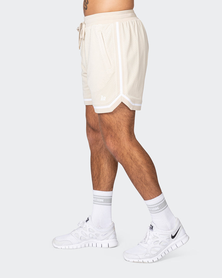 Mens 5" Basketball Shorts - Cream