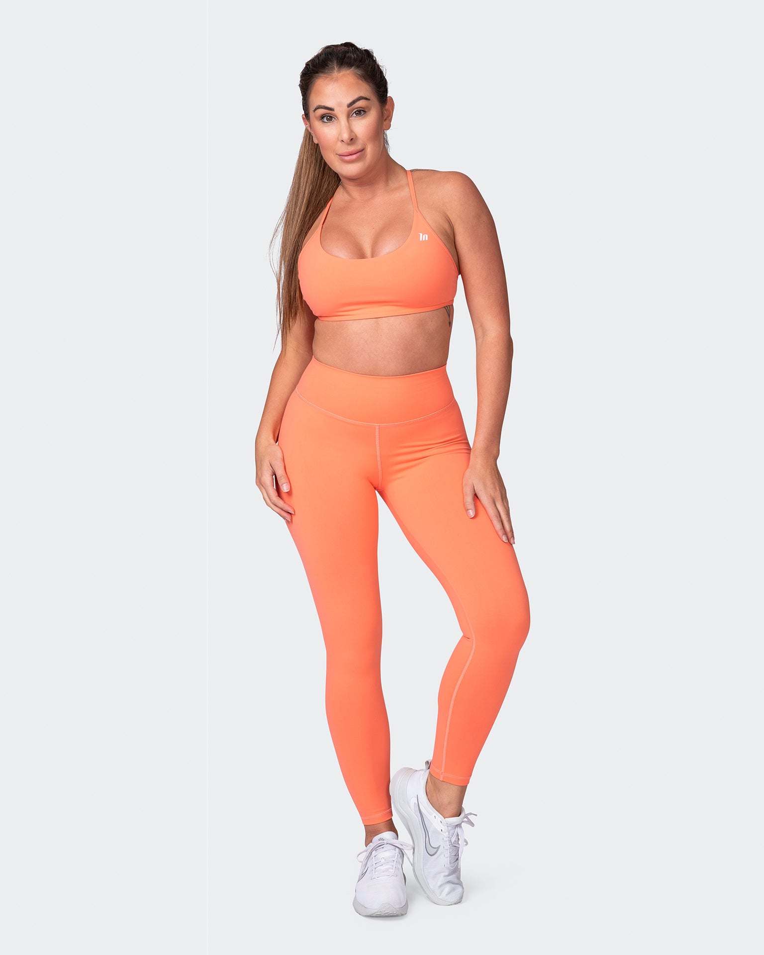 Signature Scrunch Ankle Length Leggings - Hot Coral-Leggings-XXS-042374HTCORL-XXS-MNAPPRL22755-7-Muscle Nation