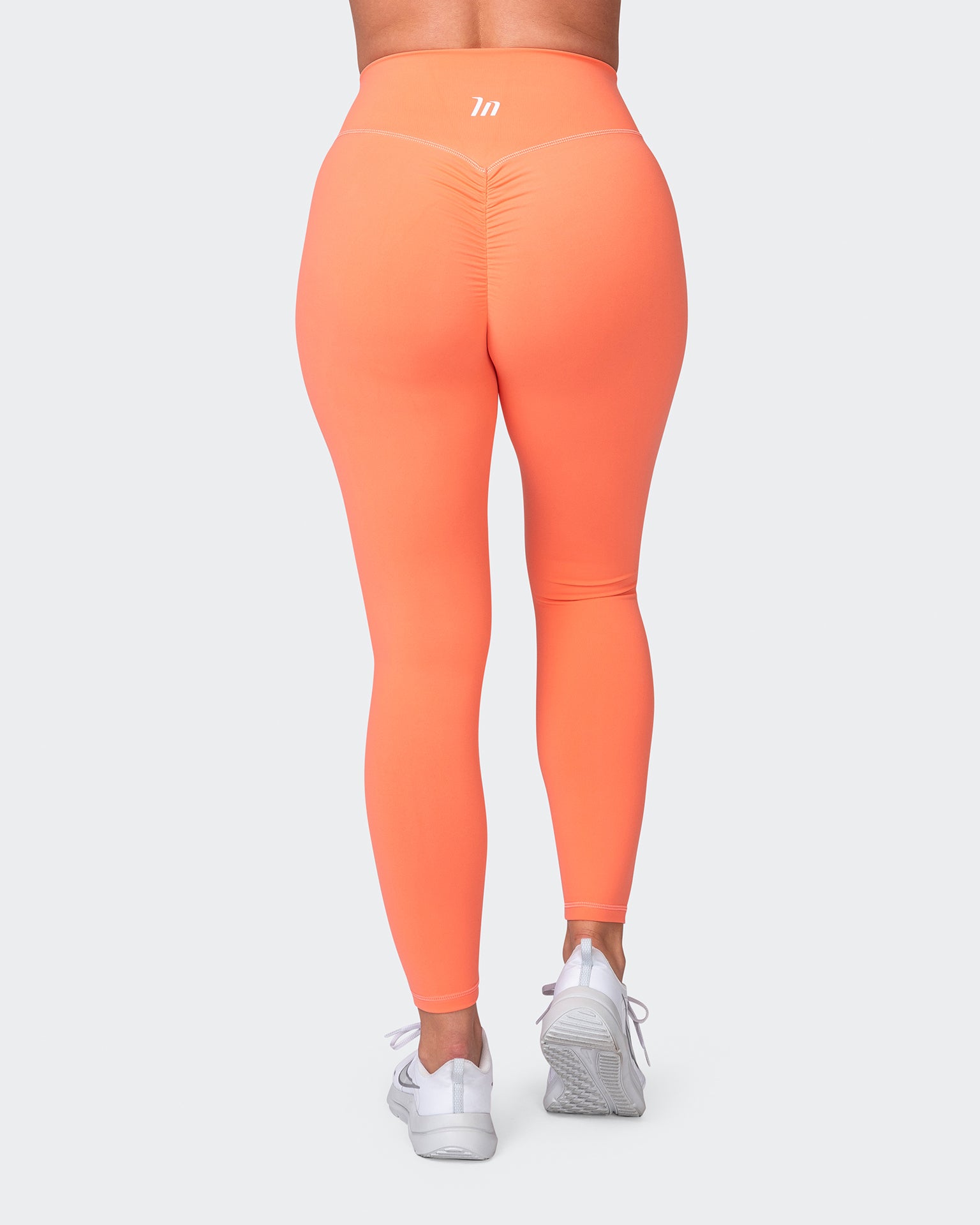Signature Scrunch Ankle Length Leggings - Hot Coral-Leggings-XXS-042374HTCORL-XXS-MNAPPRL22755-6-Muscle Nation