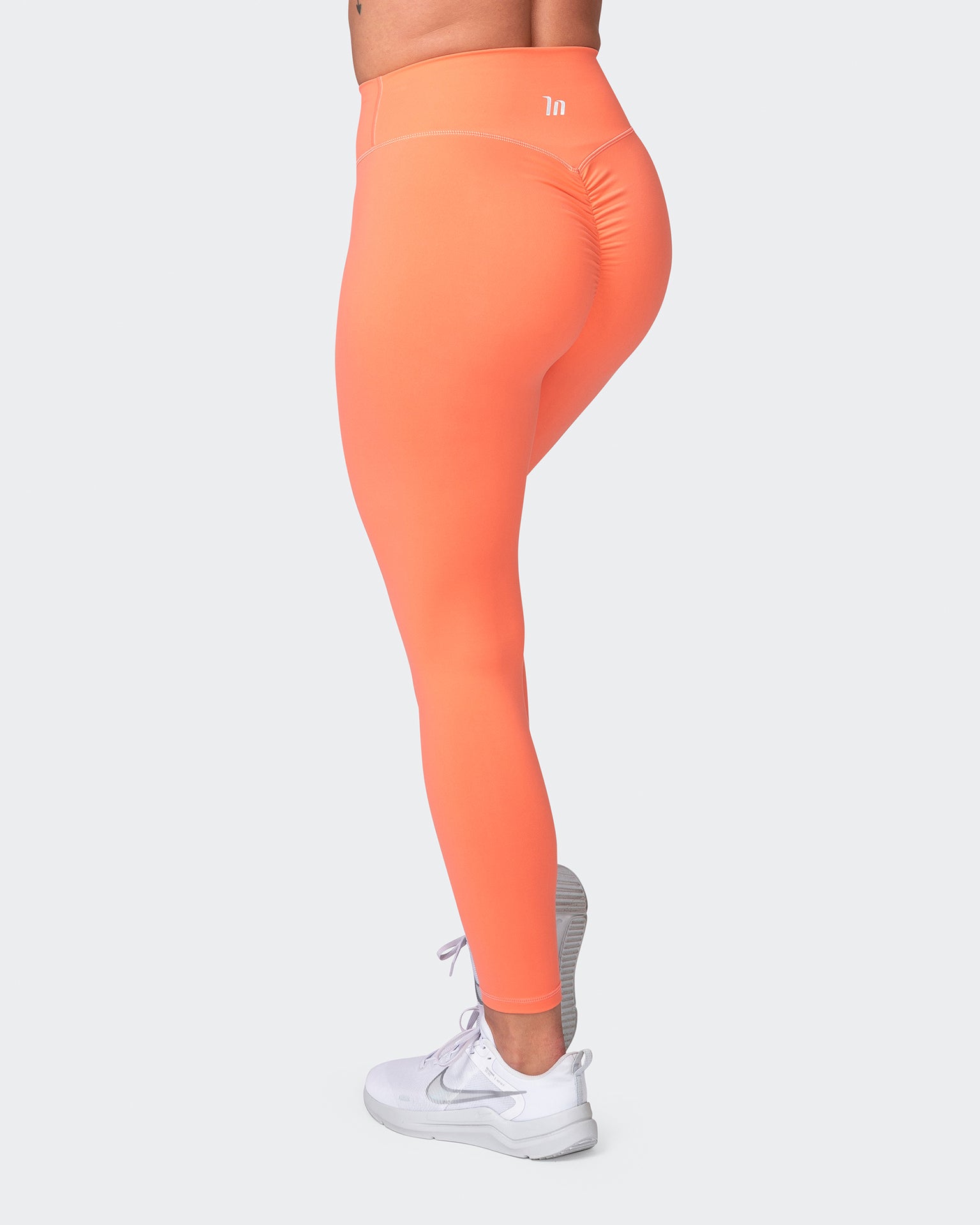 Signature Scrunch Ankle Length Leggings - Hot Coral-Leggings-XXS-042374HTCORL-XXS-MNAPPRL22755-5-Muscle Nation