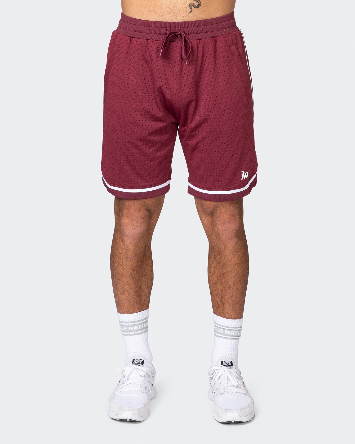 Mens 8" Basketball Shorts - Wine