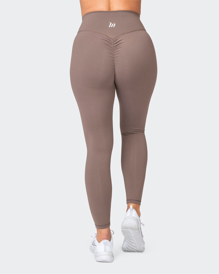 Signature Scrunch Ankle Length Leggings -Taupe