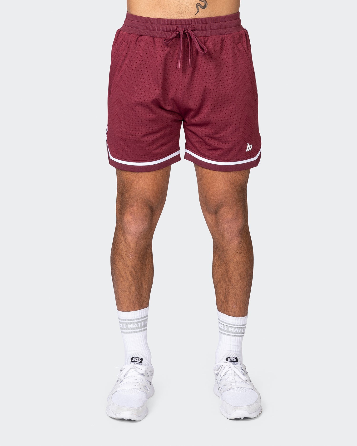 Mens 5" Basketball Shorts - Wine