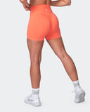 Signature Scrunch Midway Shorts - Hot Coral