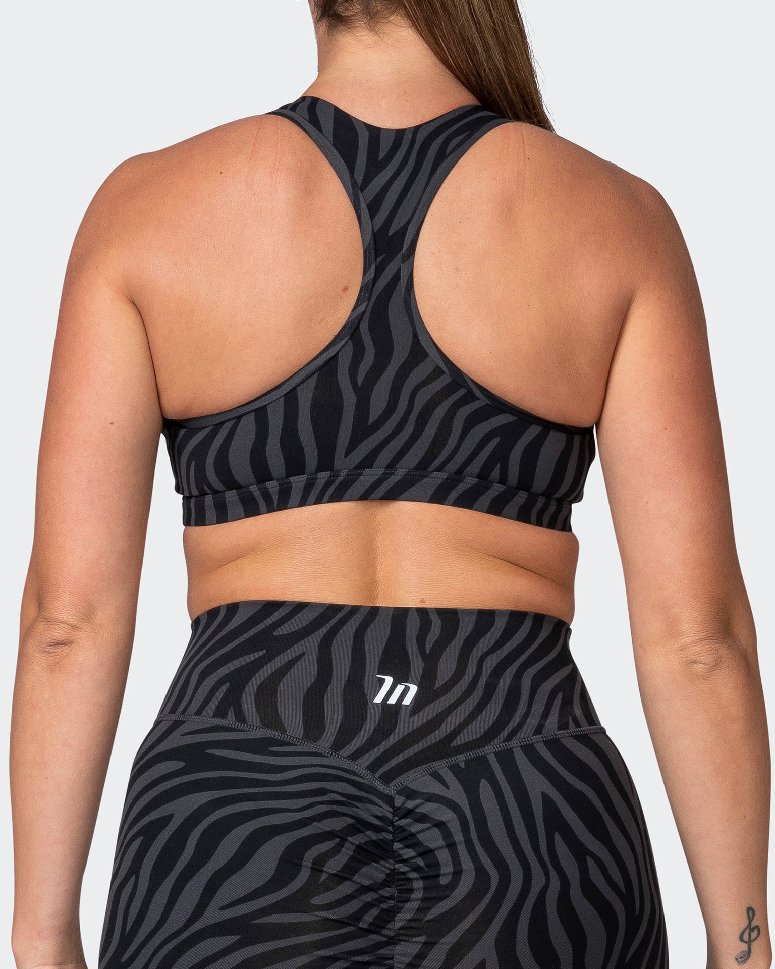 Flex Bra - Monochrome Zebra Print-Sports Bras-XS-042369MCHZEBPR-XS-MNAPPRL22590-6-Muscle Nation