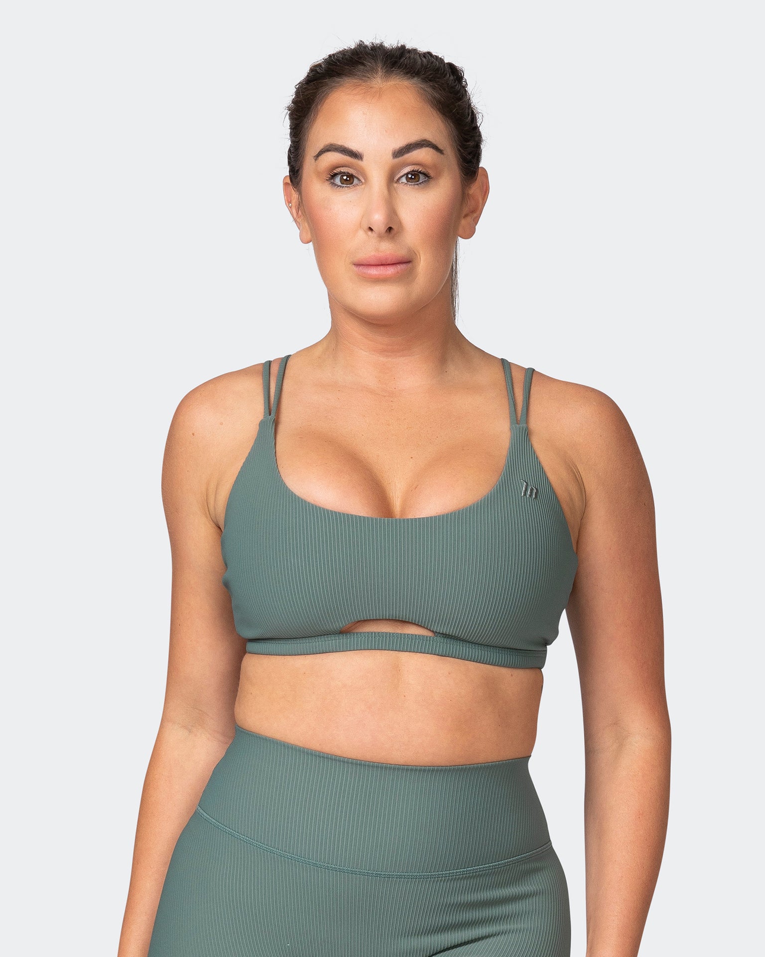 All Day Rib Bralette - Olive Smoke - Muscle Nation