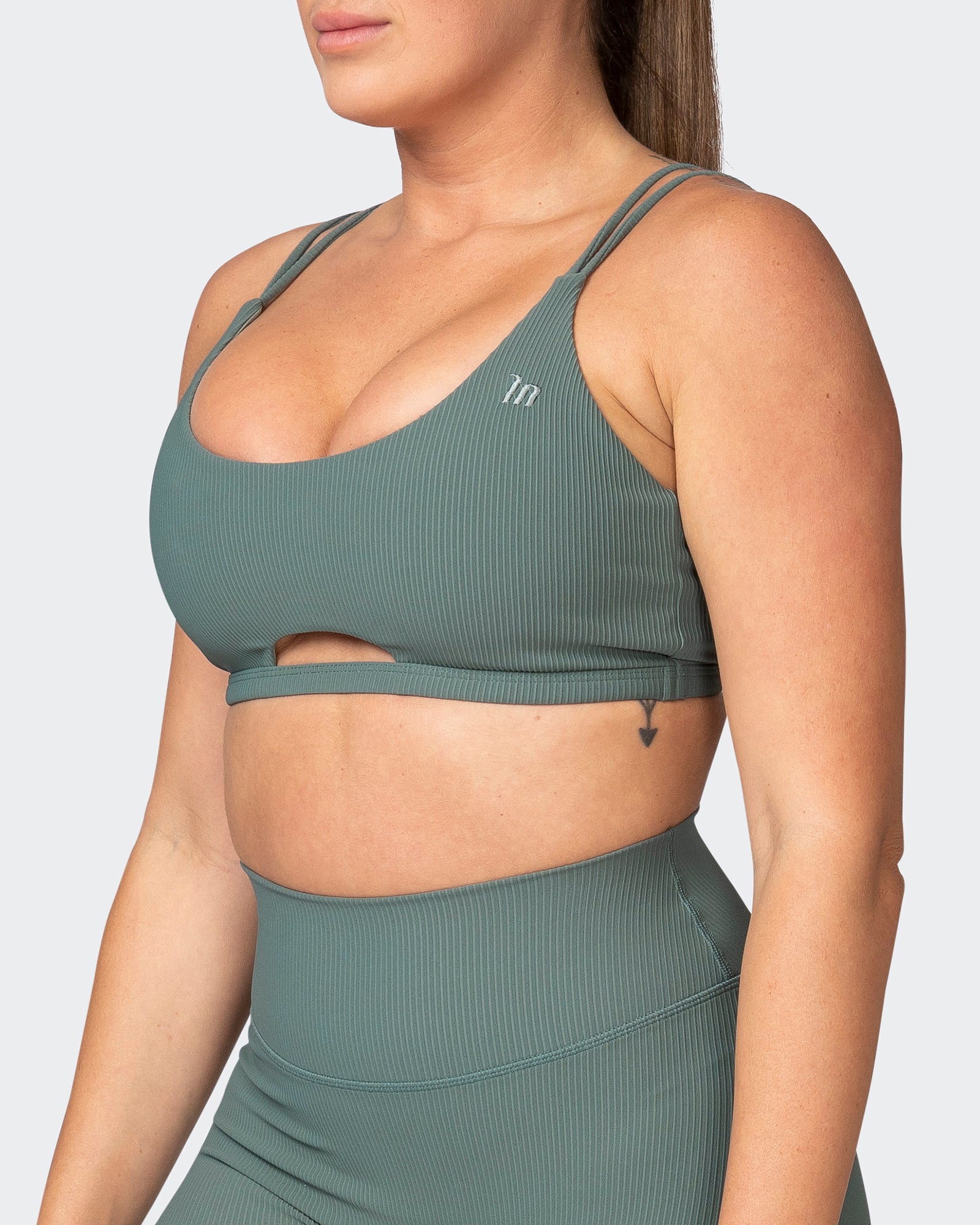 All Day Rib Bralette - Olive Smoke