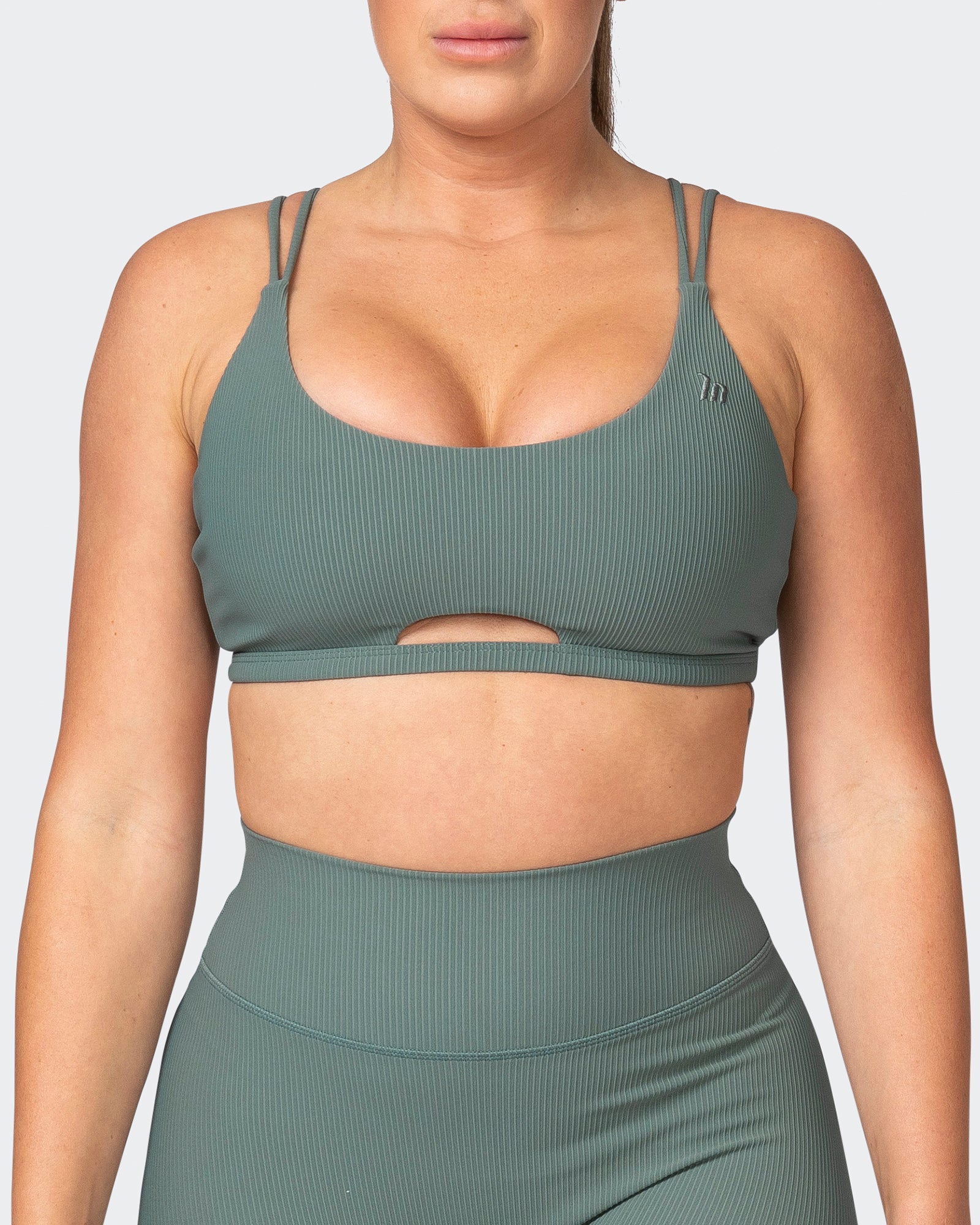 All Day Rib Bralette - Olive Smoke