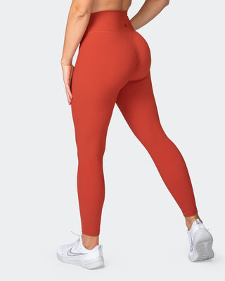 Zero Rise Rib Ankle Length Leggings - Burnt Orange-Leggings-XXS-042383BRORNG-XXS-MNAPPRL23103-1-Muscle Nation