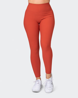 Zero Rise Rib Ankle Length Leggings - Burnt Orange-Leggings-XXS-042383BRORNG-XXS-MNAPPRL23103-2-Muscle Nation