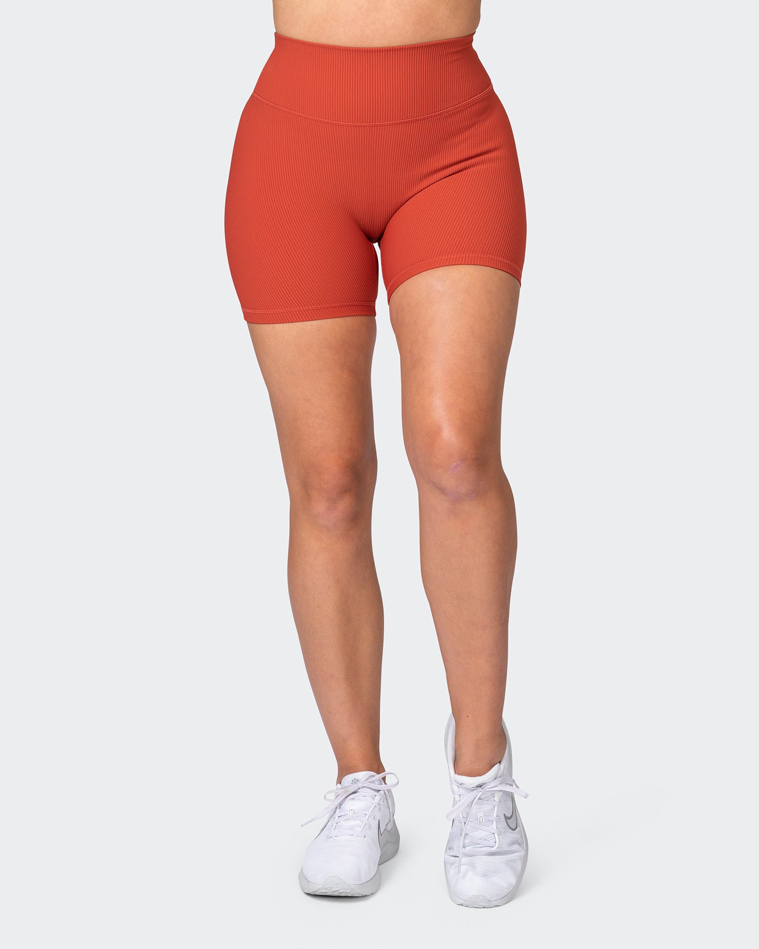 Zero Rise Rib Midway Shorts - Burnt Orange