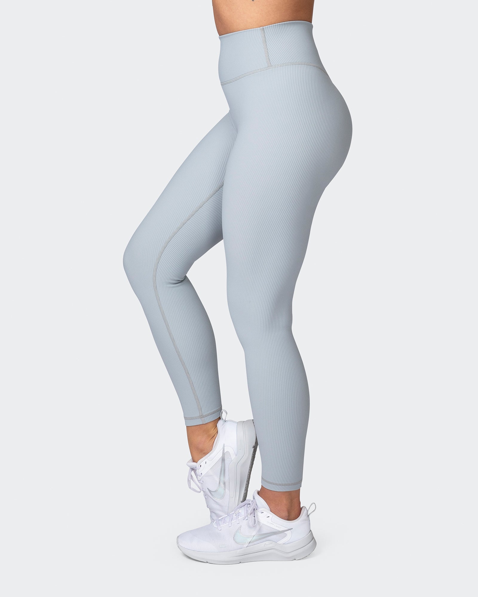 Zero Rise Rib Ankle Length Leggings - Oyster