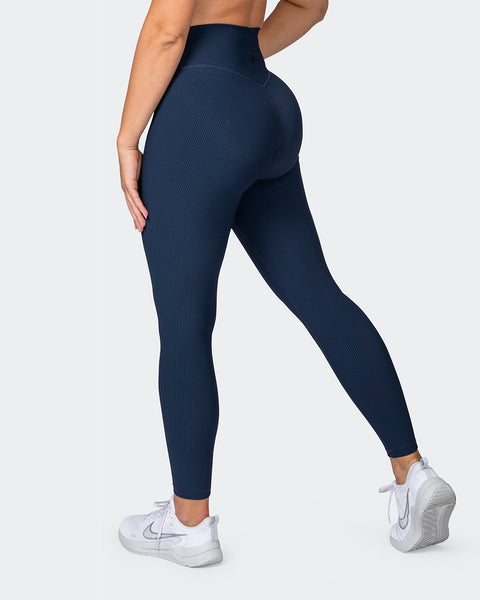 Zero Rise Rib Ankle Length Leggings - Quiet Grey Marl - Muscle Nation
