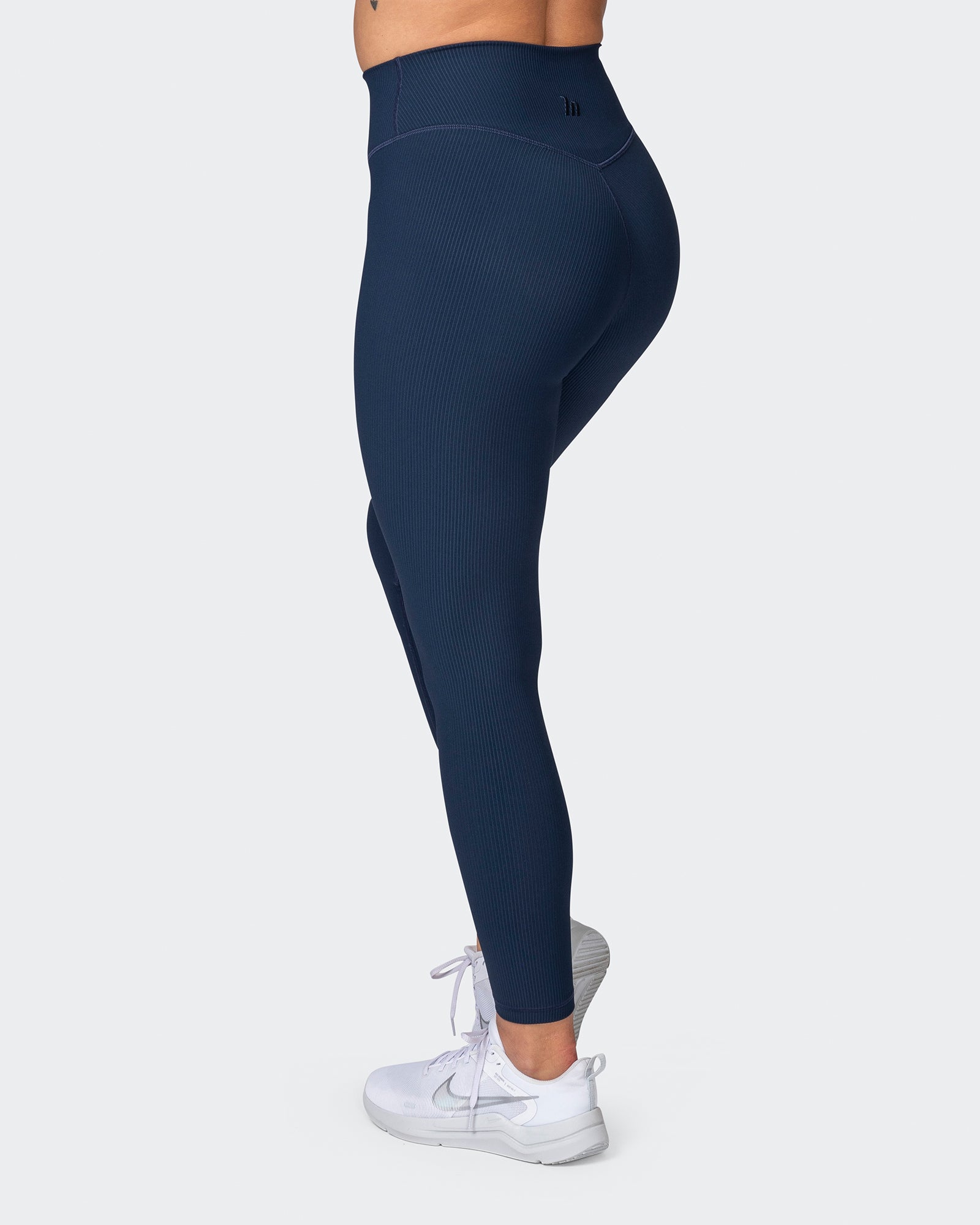 Zero Rise Rib Ankle Length Leggings - Navy