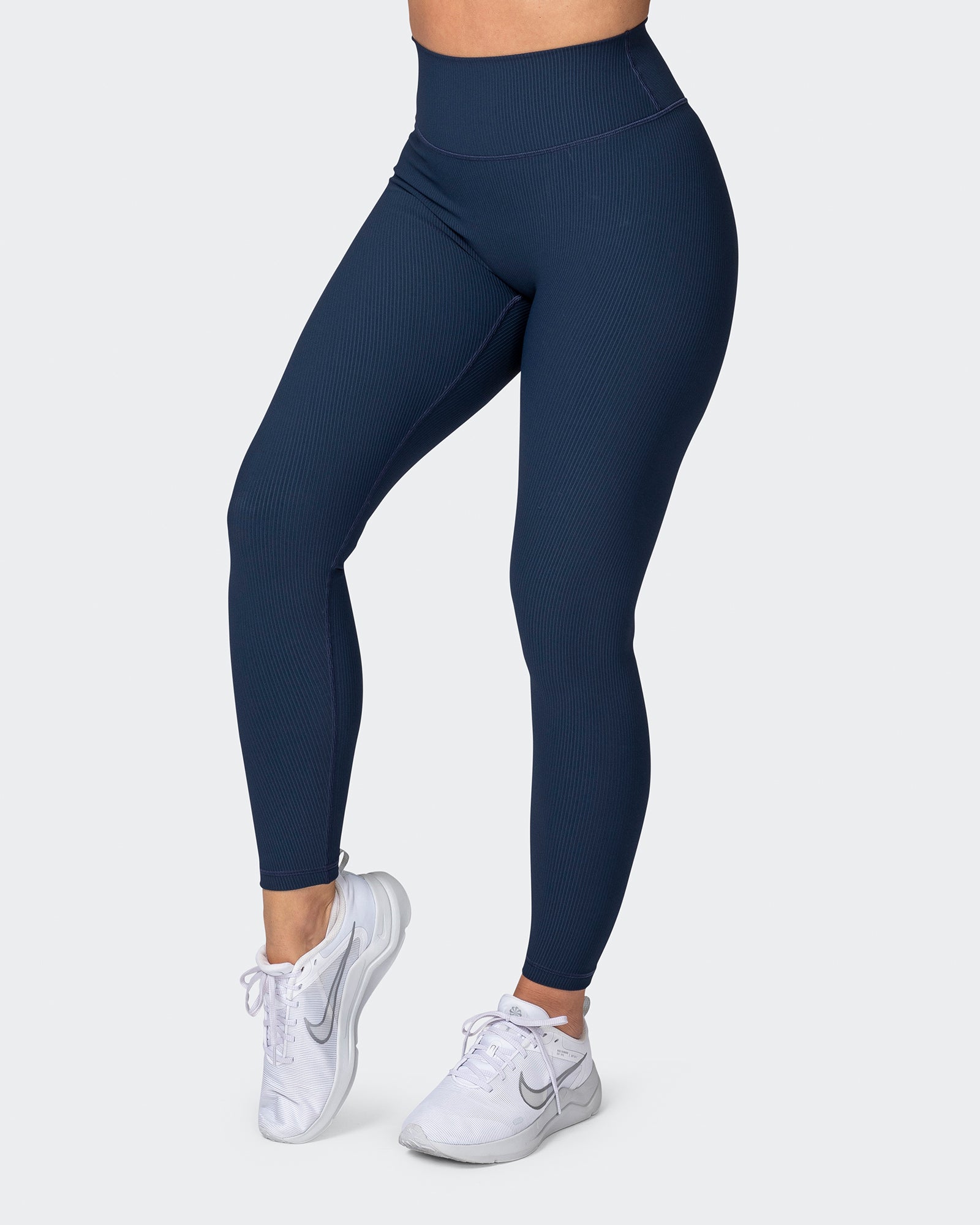 Zero Rise Rib Ankle Length Leggings - Navy