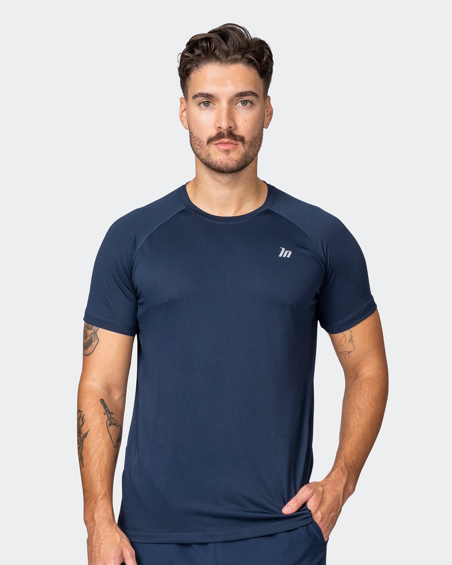 New Heights Running Tee - Navy-T-Shirts-S-042359NAVY-S-MNAPPRL22256-1-Muscle Nation