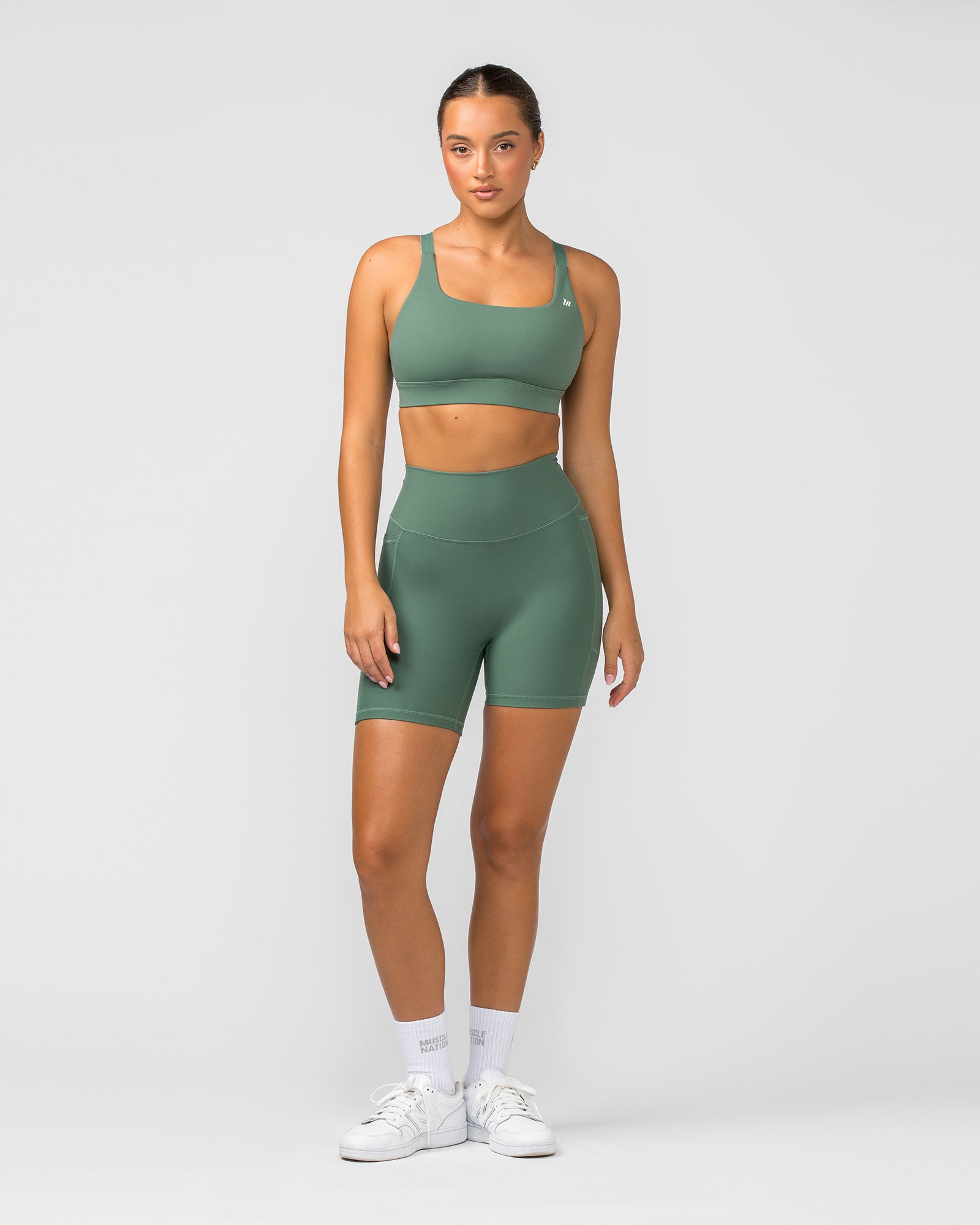 Agility Pocket Bike Shorts - Mineral Green