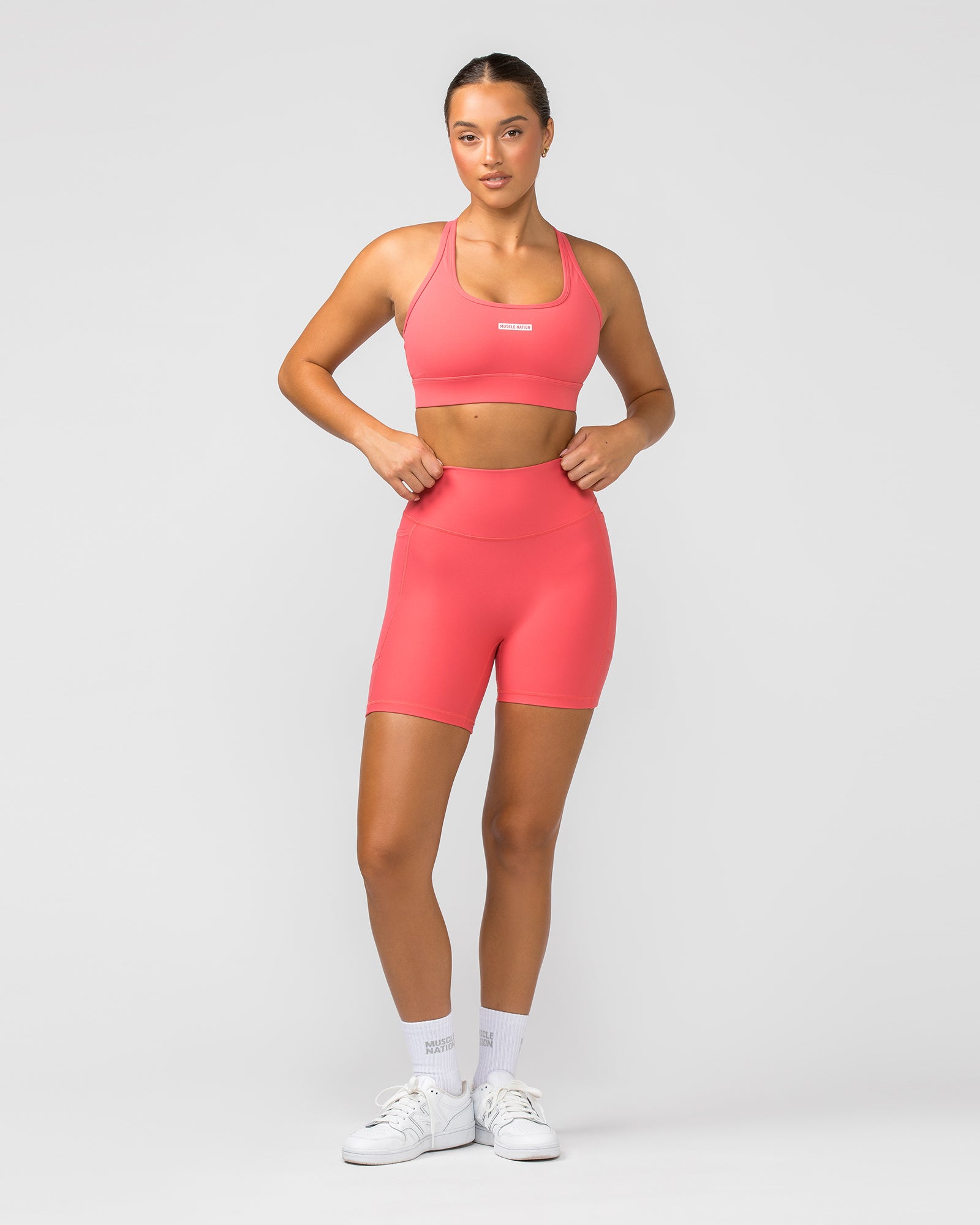 Agility Pocket Bike Shorts - Peach Orange