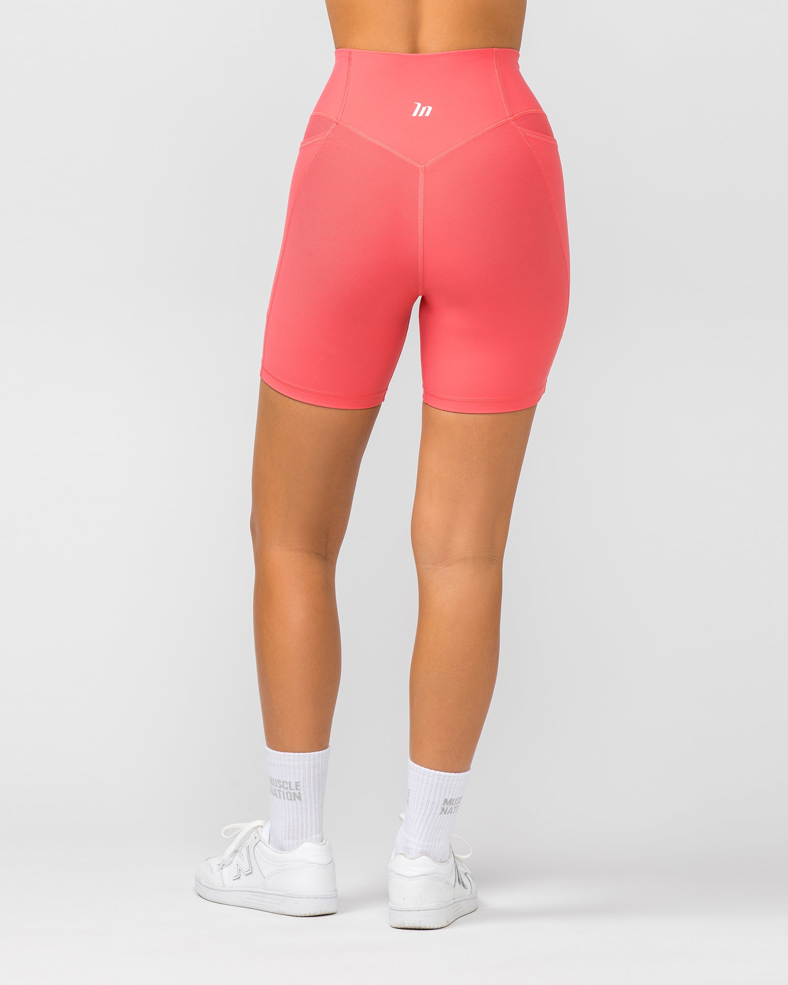 Agility Pocket Bike Shorts - Peach Orange