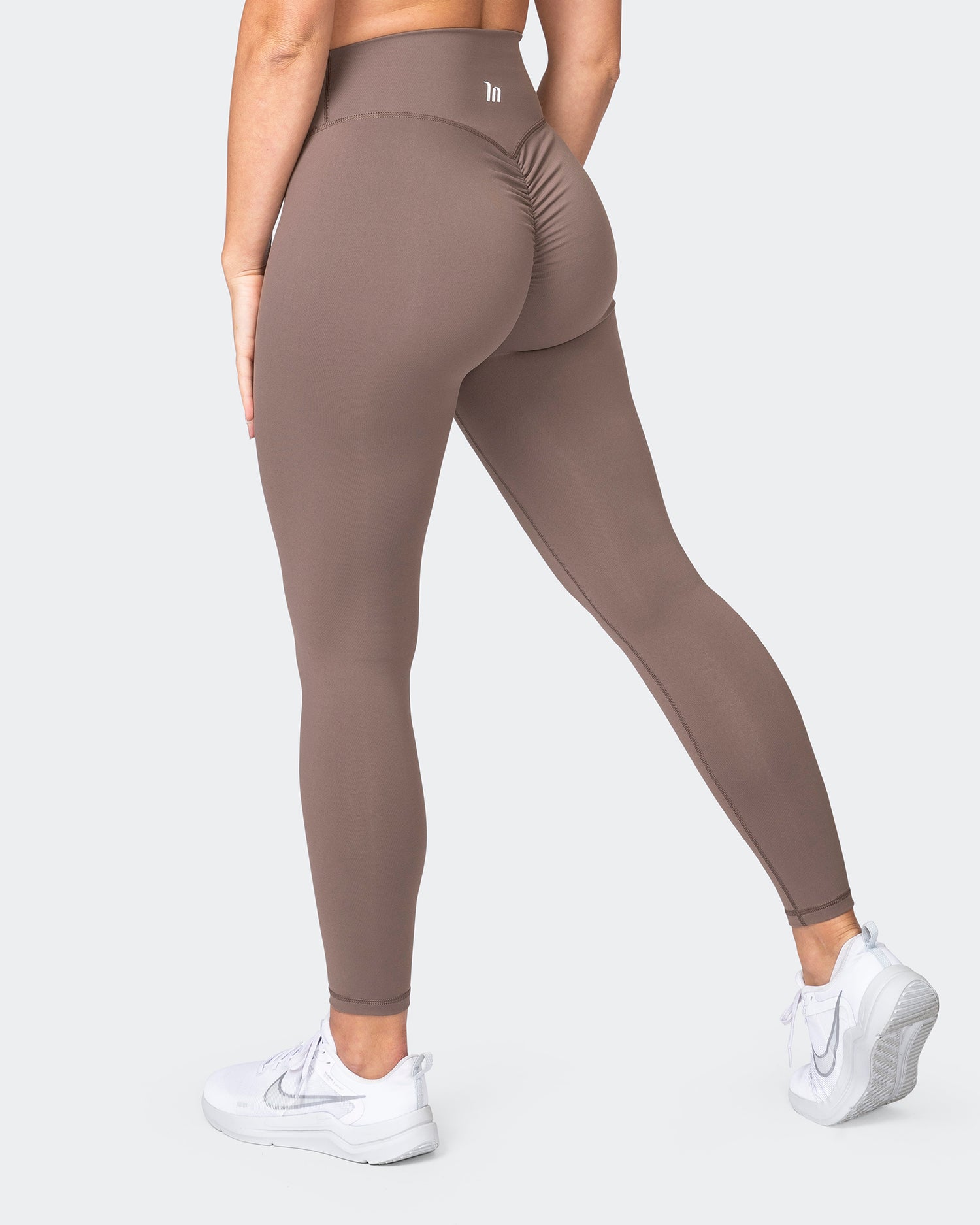 Signature Scrunch Ankle Length Leggings -Taupe