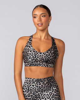 Orbit Bra True Leopard Print - Muscle Nation women's sports bra