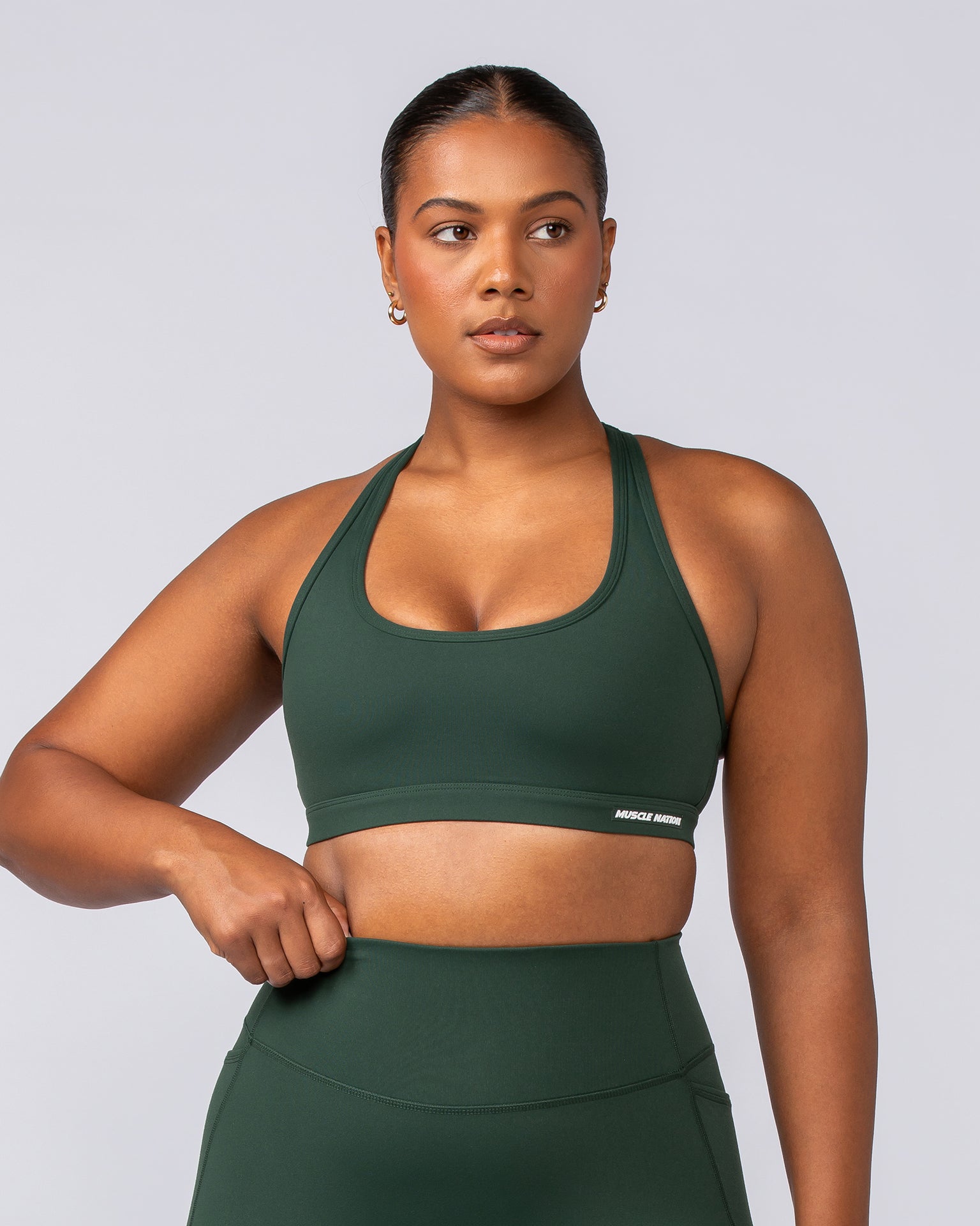 Drew Bra - Forest Green-Sports Bras-XXS-092403FRSGRN-XXS-MNAPPRL40239-2-Muscle Nation