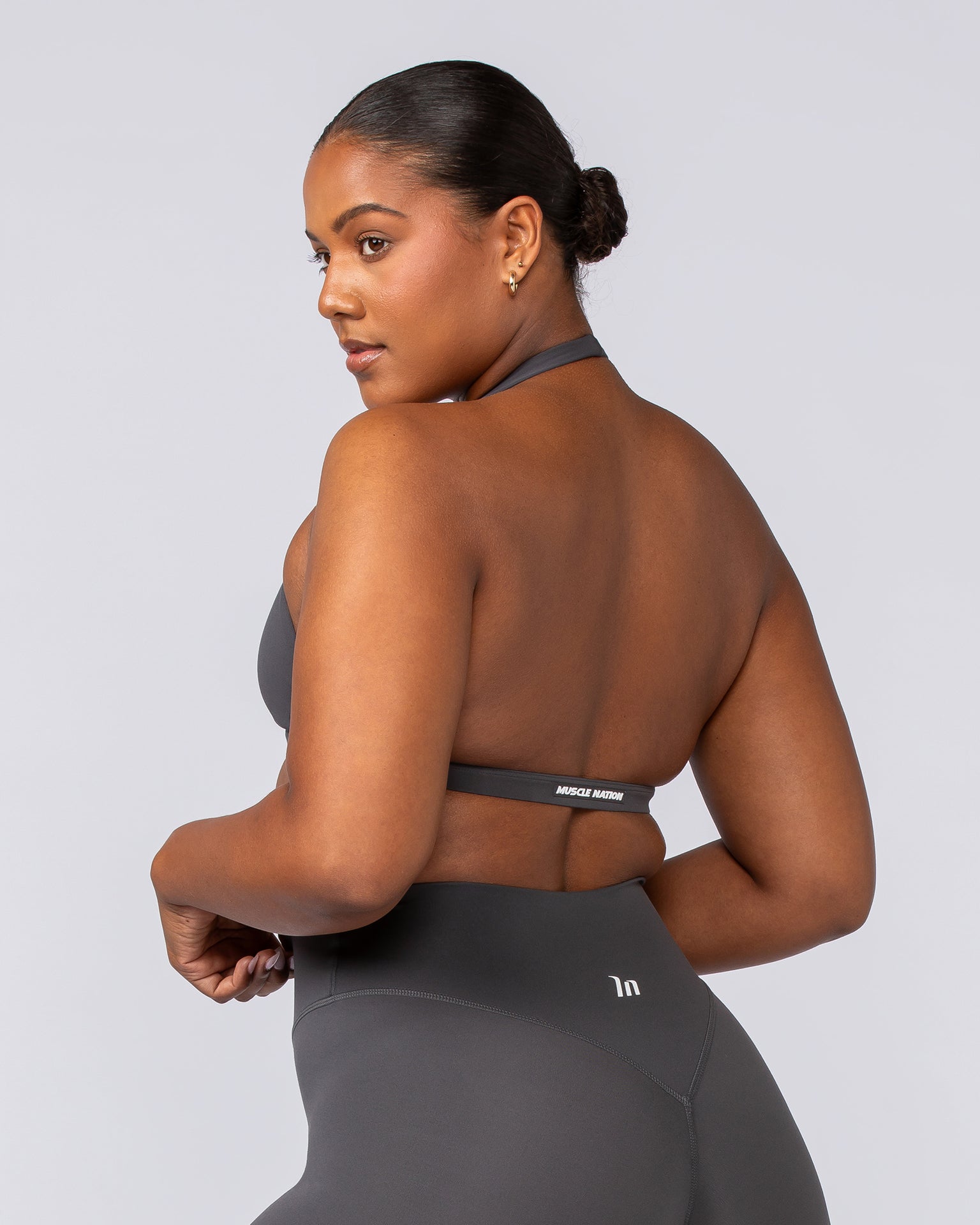 Halter Bralette - Phantom-Bralettes-XXS-022505PHNTM-XXS-MNAPPRL40709-2-Muscle Nation