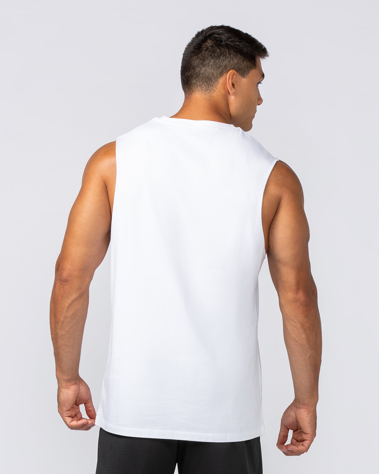 Throwback Training Tank - White-Singlets & Tanks-S-092413WHT-S-MNAPPRL40052-4-Muscle Nation