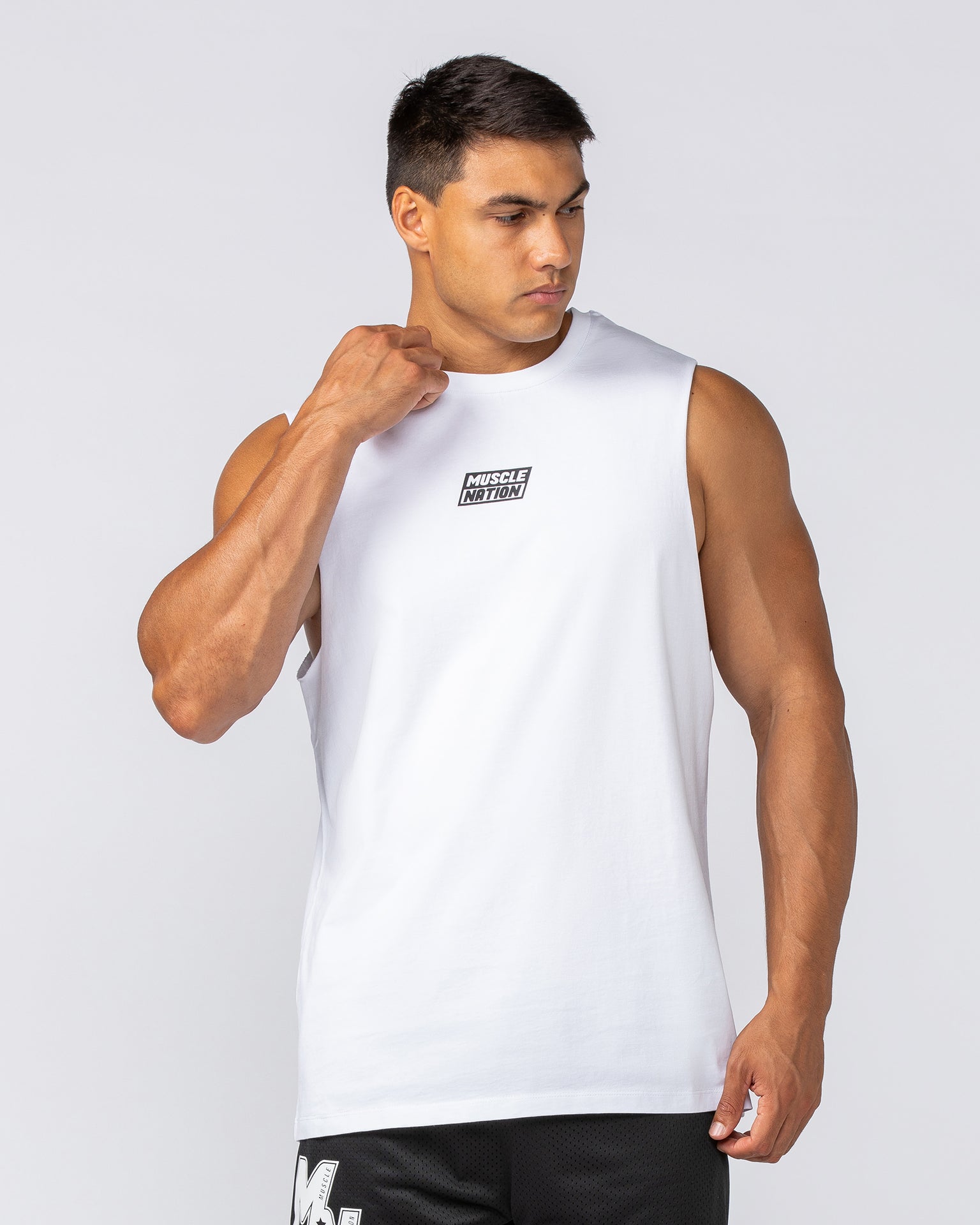 Throwback Training Tank - White-Singlets & Tanks-S-092413WHT-S-MNAPPRL40052-1-Muscle Nation