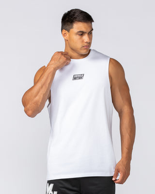 Throwback Training Tank - White-Singlets & Tanks-S-092413WHT-S-MNAPPRL40052-1-Muscle Nation