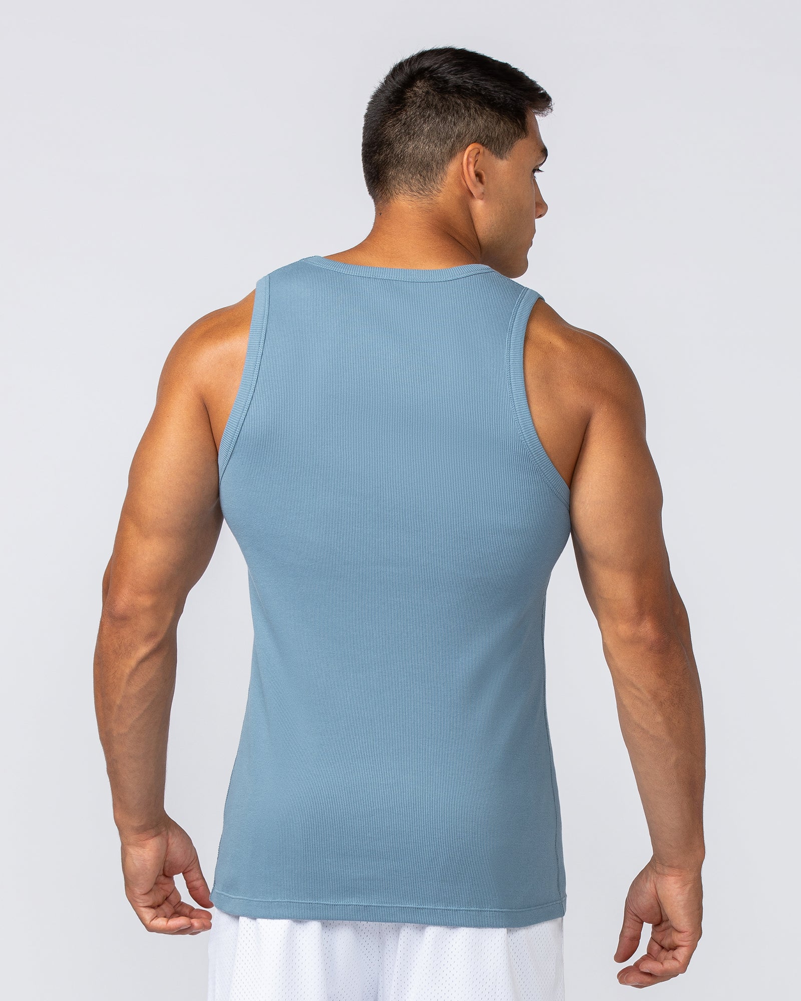 Rib Fitted Training Tank - Pale Thunder