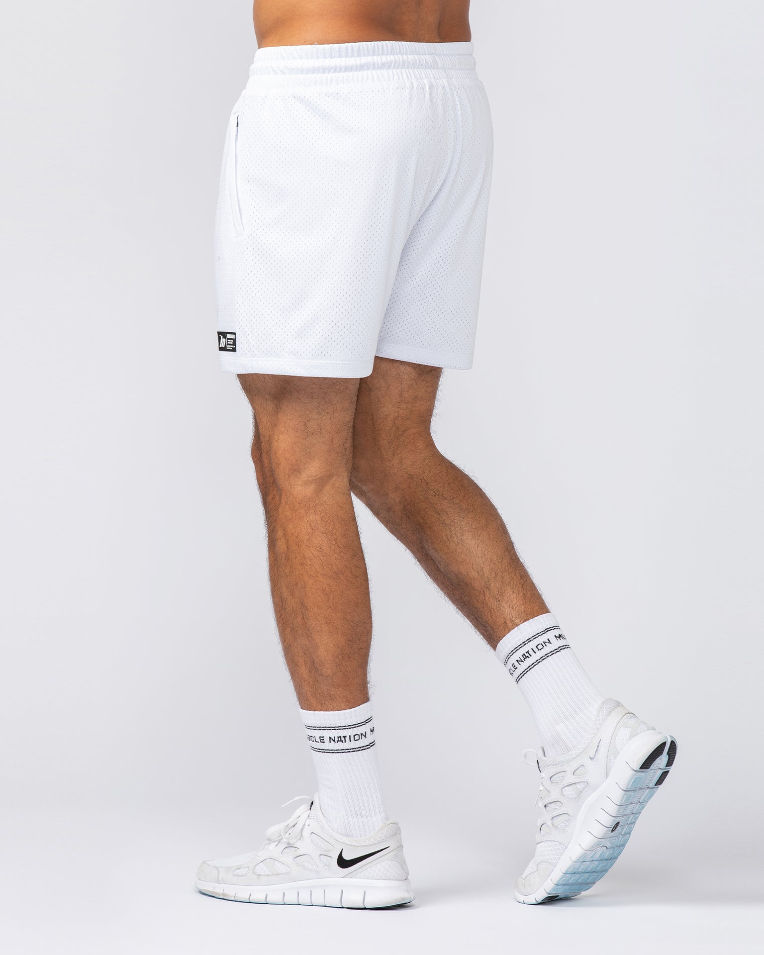 Throwback Lay Up 3.5" Shorts - White-Shorts-S-092415WHT-S-MNAPPRL40097-3-Muscle Nation