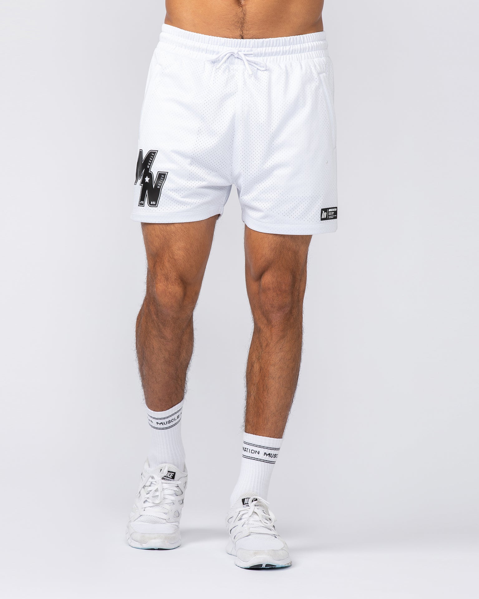 Throwback Lay Up 3.5" Shorts - White-Shorts-S-092415WHT-S-MNAPPRL40097-6-Muscle Nation