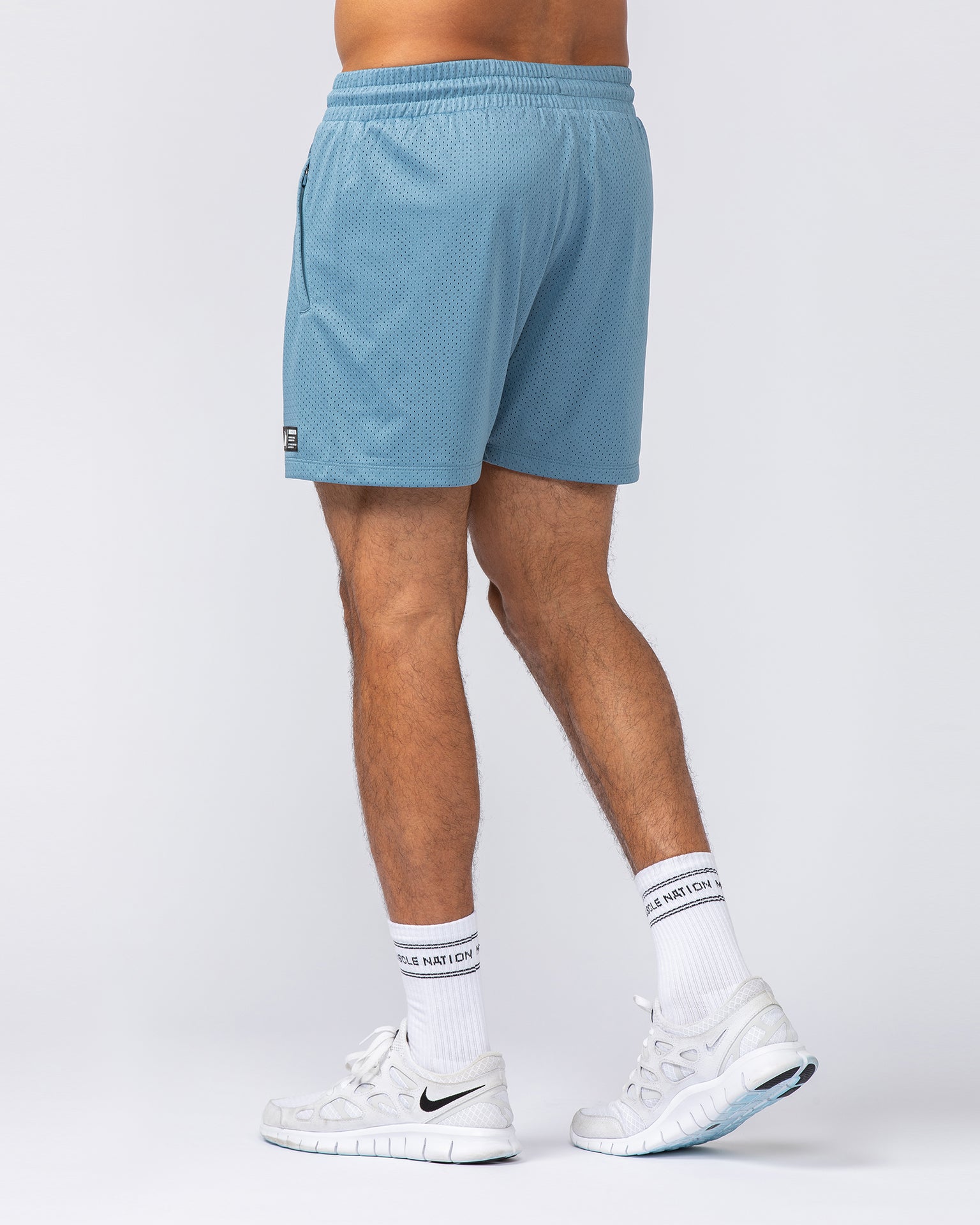 Throwback Lay Up 3.5" Shorts - Pale Thunder-Shorts-S-092415PLTHNDR-S-MNAPPRL40111-4-Muscle Nation
