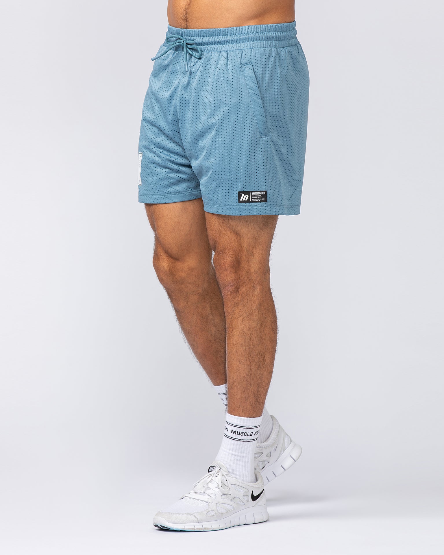 Throwback Lay Up 3.5" Shorts - Pale Thunder-Shorts-S-092415PLTHNDR-S-MNAPPRL40111-3-Muscle Nation