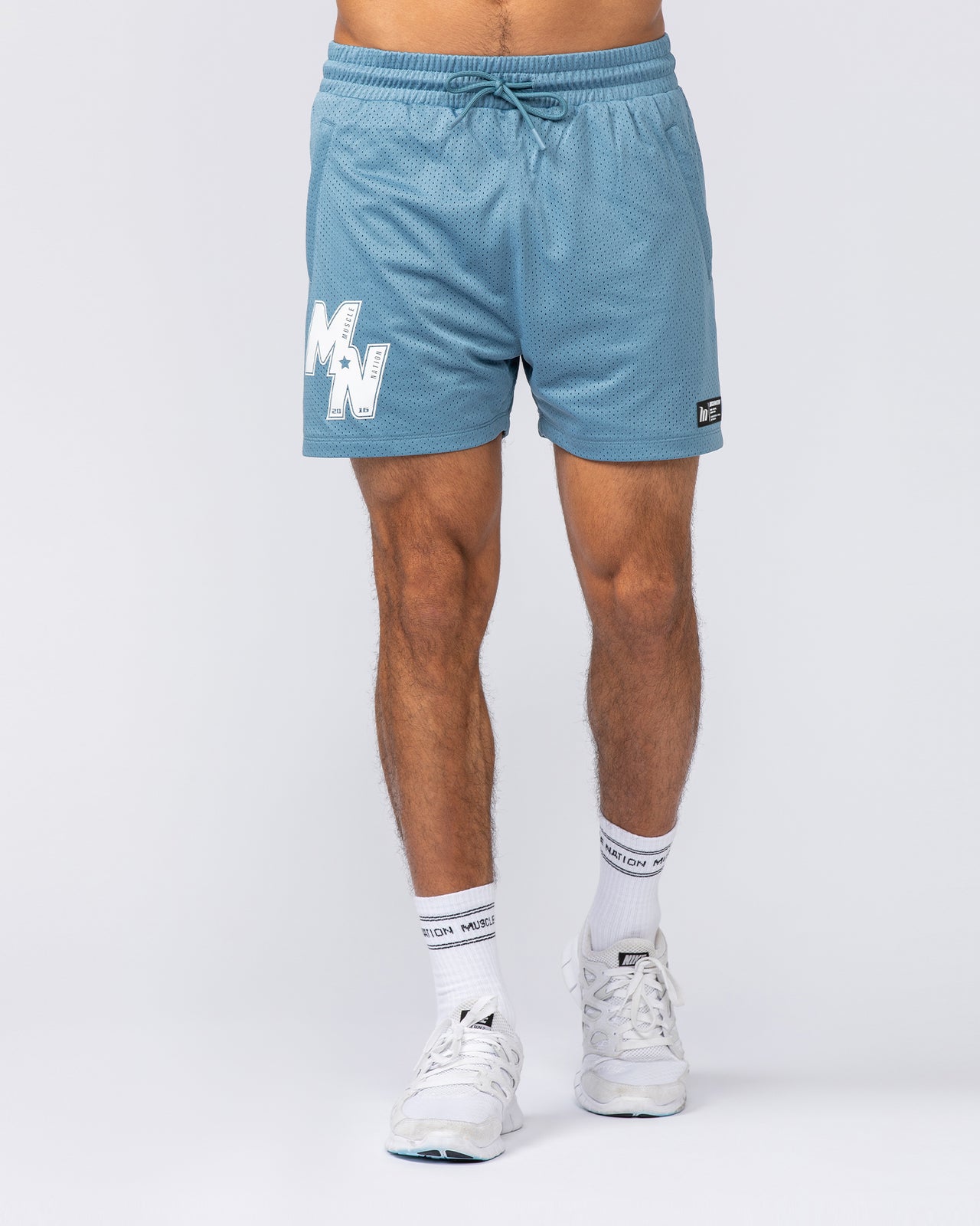 Throwback Lay Up 3.5" Shorts - Pale Thunder-Shorts-S-092415PLTHNDR-S-MNAPPRL40111-2-Muscle Nation