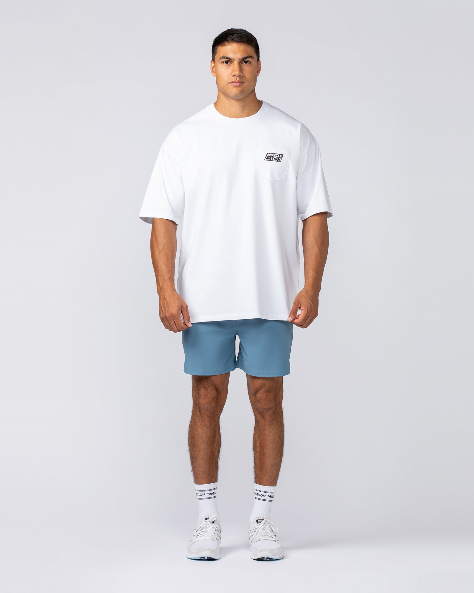 Oversized Pocket Pump Cover - White-T-Shirts-XS-092414WHT-XS-MNAPPRL40073-5-Muscle Nation