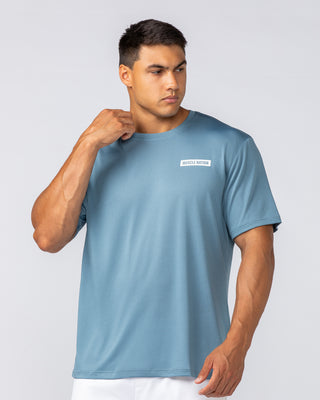 Relaxed Active Tee - Pale Thunder-T-Shirts-S-092409PLTHNDR-S-MNAPPRL40010-1-Muscle Nation