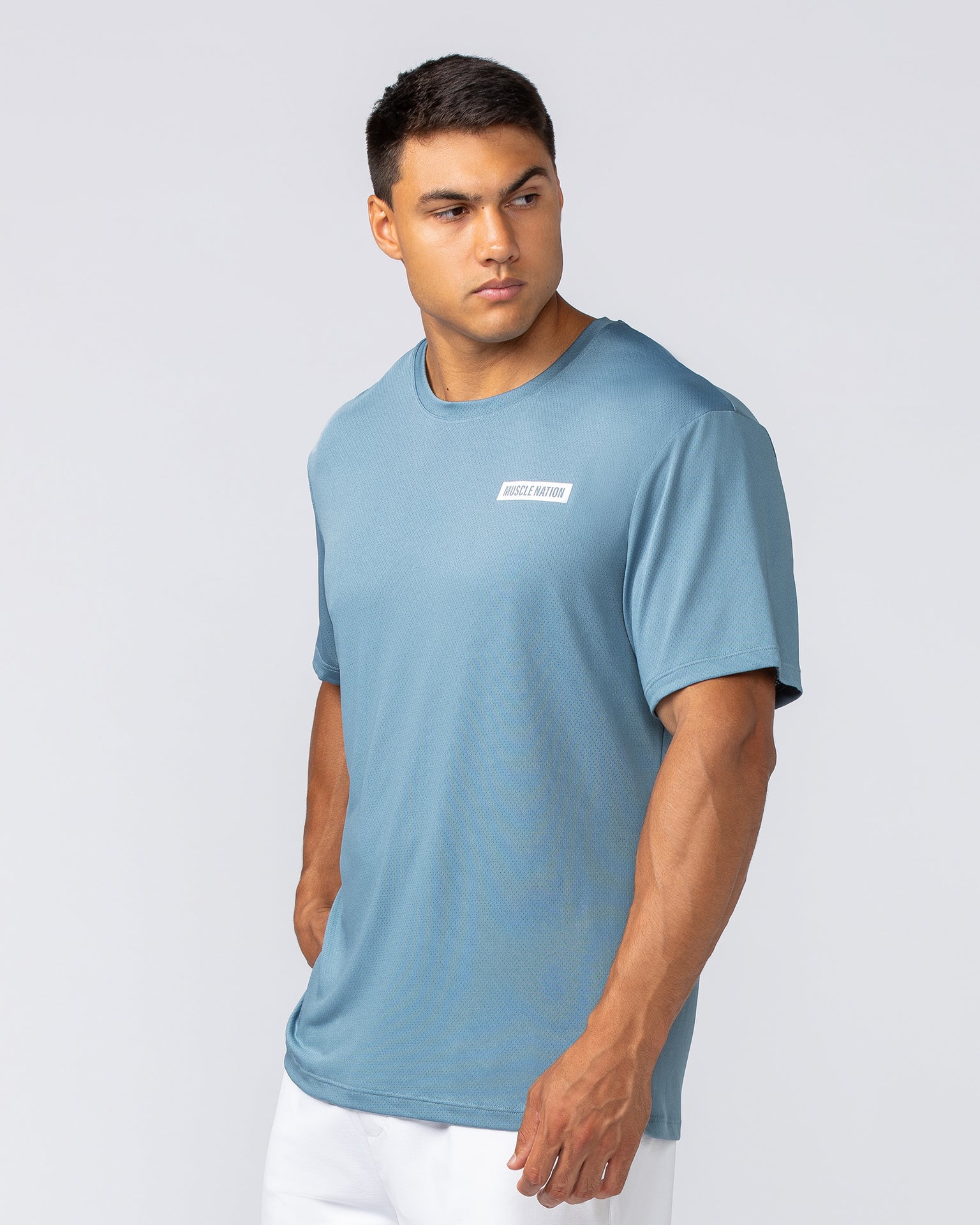 Relaxed Active Tee - Pale Thunder-T-Shirts-S-092409PLTHNDR-S-MNAPPRL40010-3-Muscle Nation