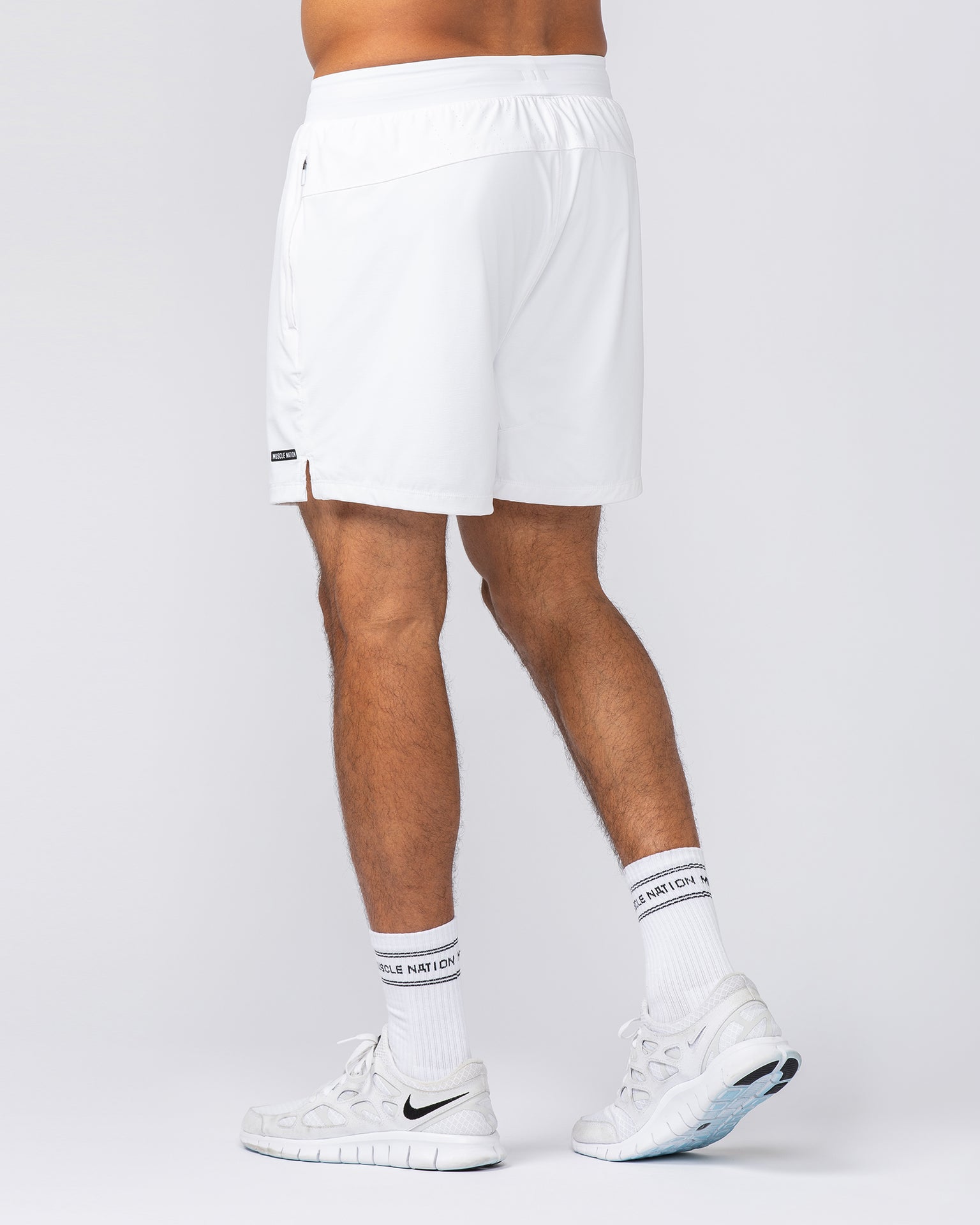 On Repeat Training 5" Shorts - White-Shorts-S-092411WHT-S-MNAPPRL40024-3-Muscle Nation