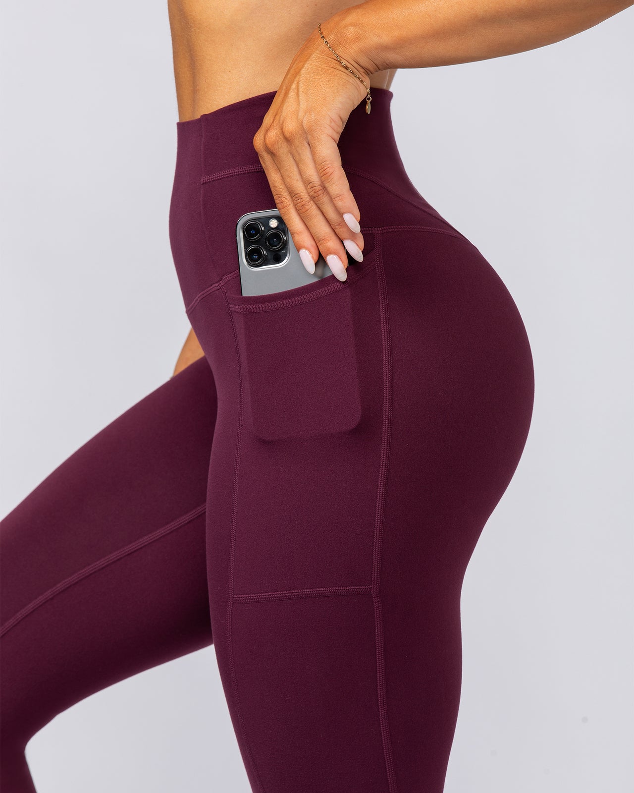 Unrivalled Everyday Pocket Ankle Leggings - Sangria-Leggings-XXS-022504SGRA-XXS-MNAPPRL48878-8-Muscle Nation