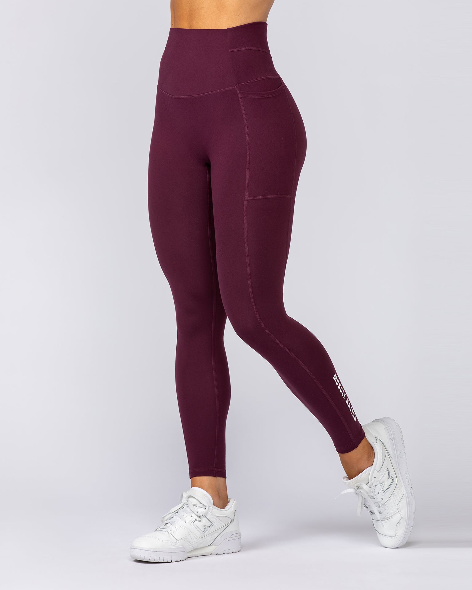 Unrivalled Everyday Pocket Ankle Leggings - Sangria-Bottoms-XXS-022504SGRA-XXS-MNAPPRL48878-2-Muscle Nation