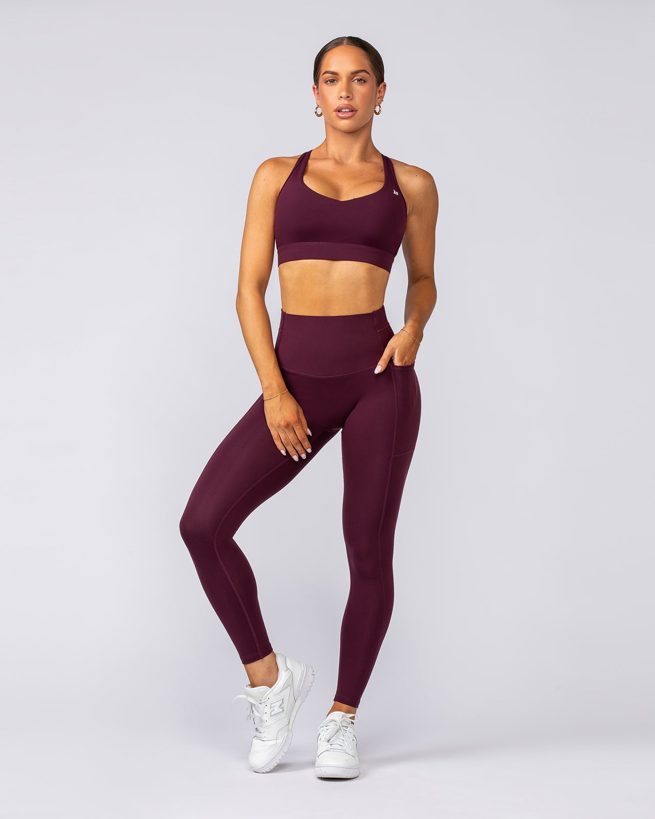 Unrivalled Everyday Pocket Ankle Leggings - Sangria-Leggings-XXS-022504SGRA-XXS-MNAPPRL48878-12-Muscle Nation