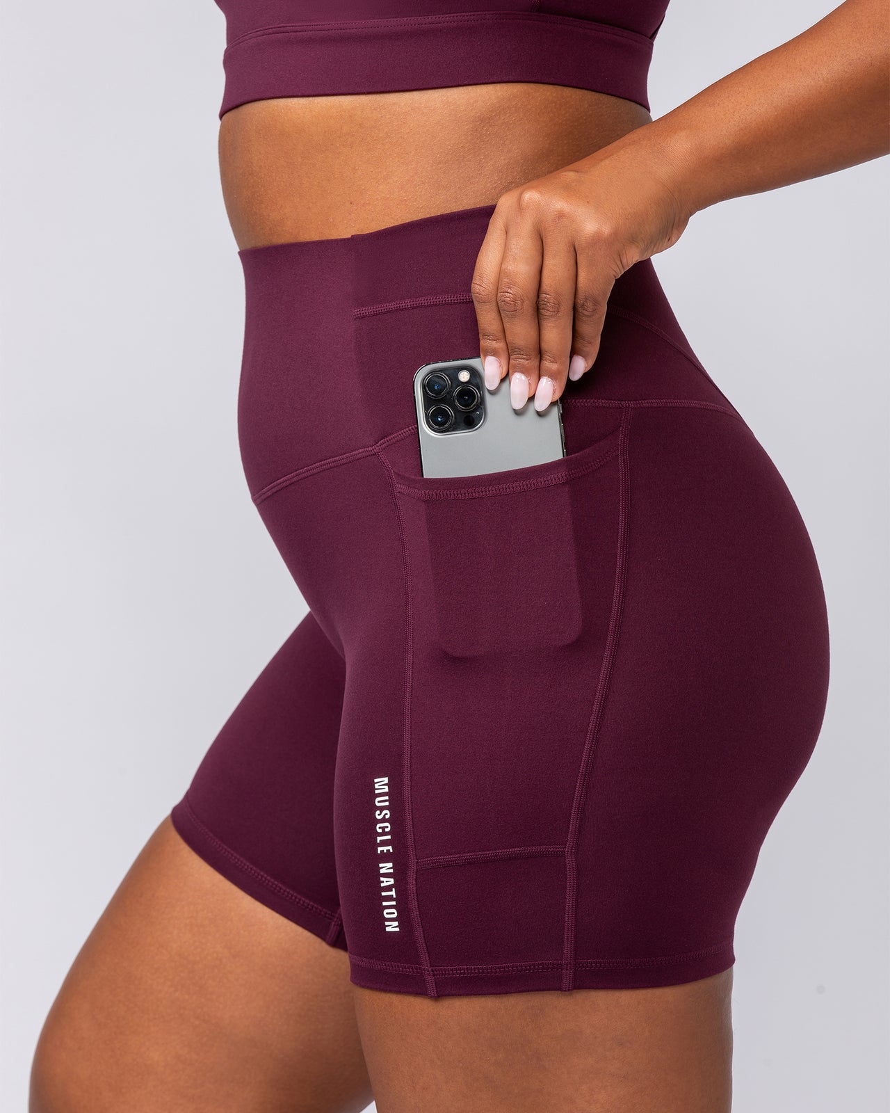 Unrivalled Everyday Pocket Bike Shorts - Sangria-Shorts-XXS-022503SGRA-XXS-MNAPPRL44010-6-Muscle Nation