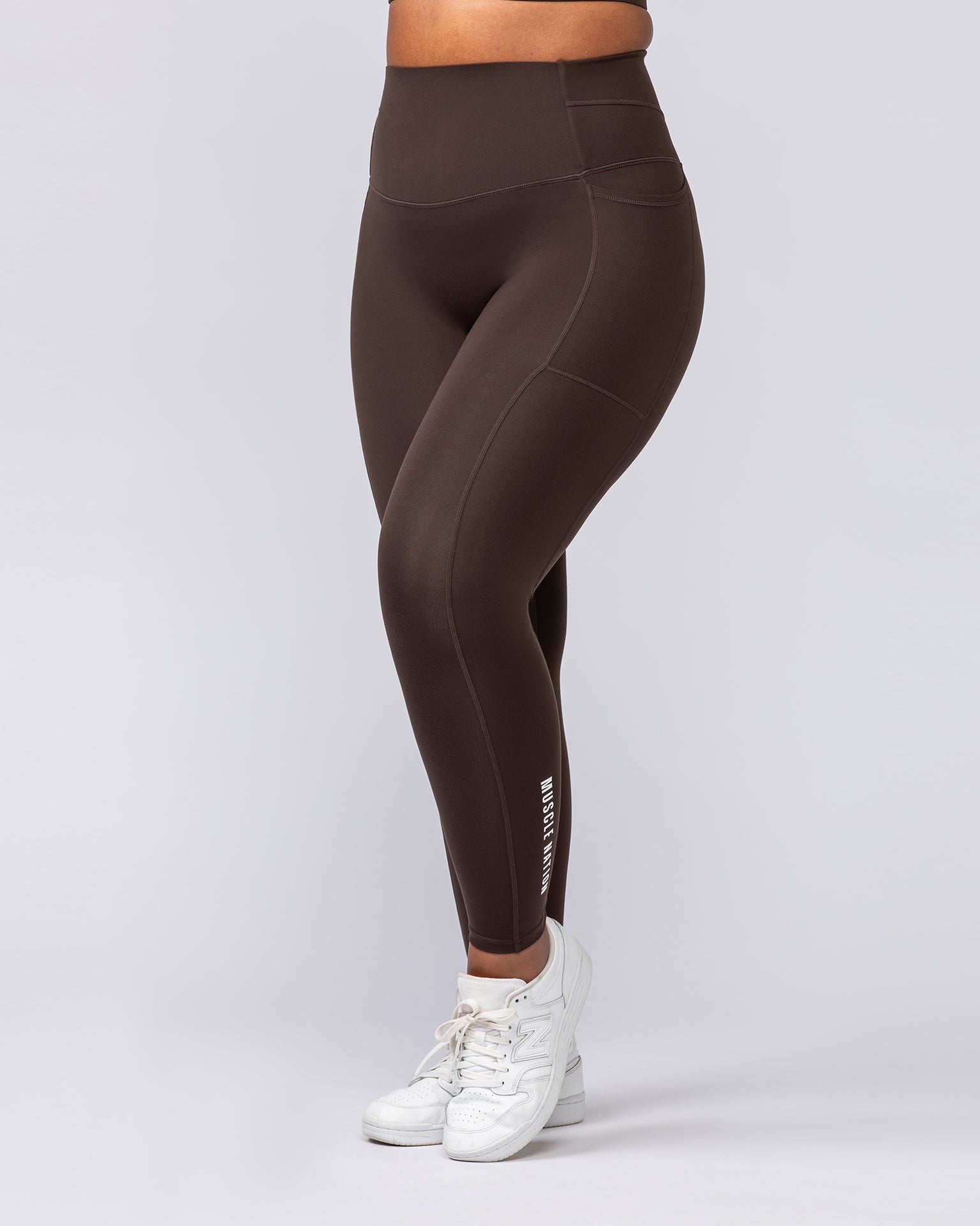 Unrivalled Everyday Pocket Ankle Leggings - Cocoa-Bottoms-XXS-022504COCOA-XXS-MNAPPRL48877-4-Muscle Nation