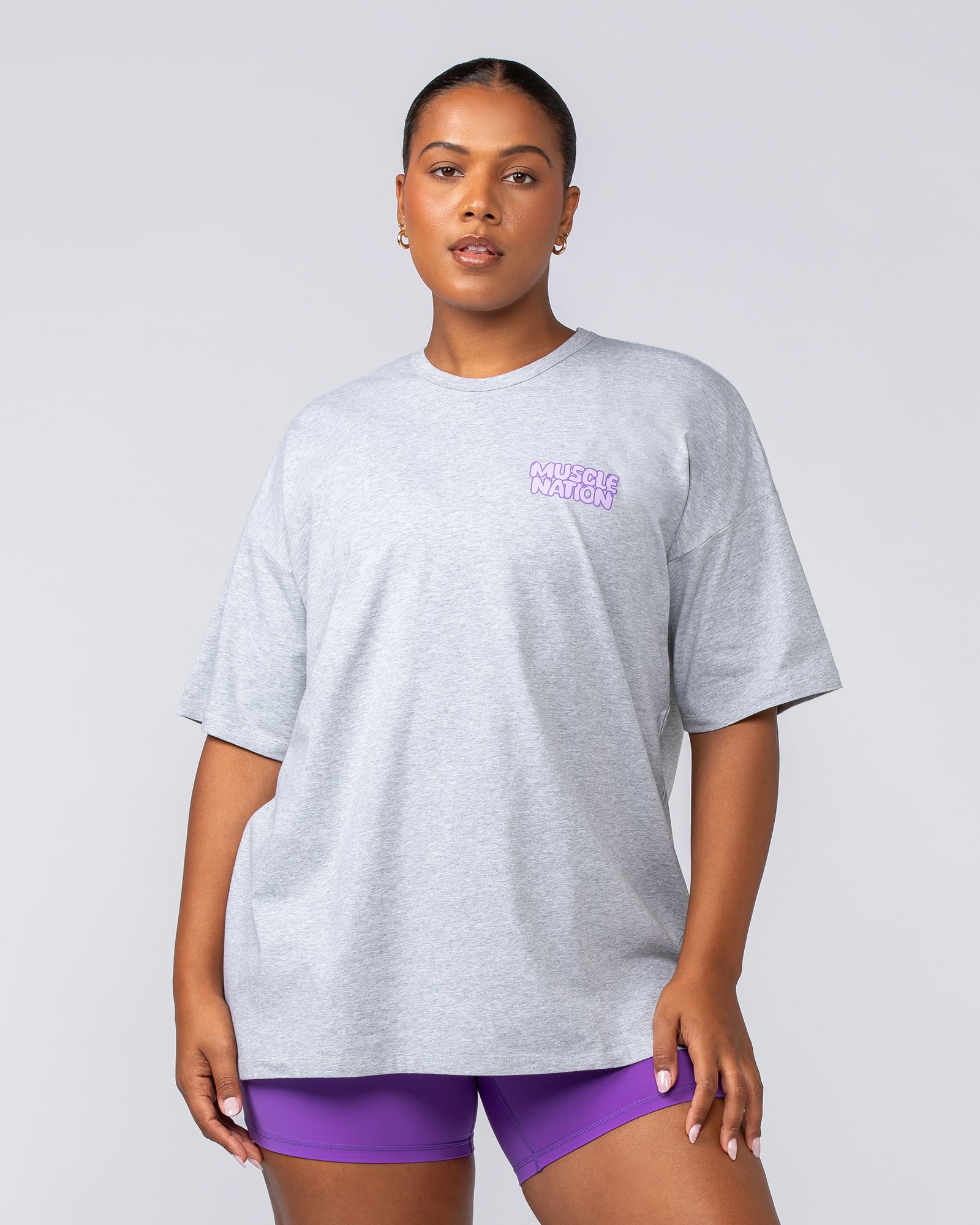 Lifting Club Oversized Tee - Grey Marl